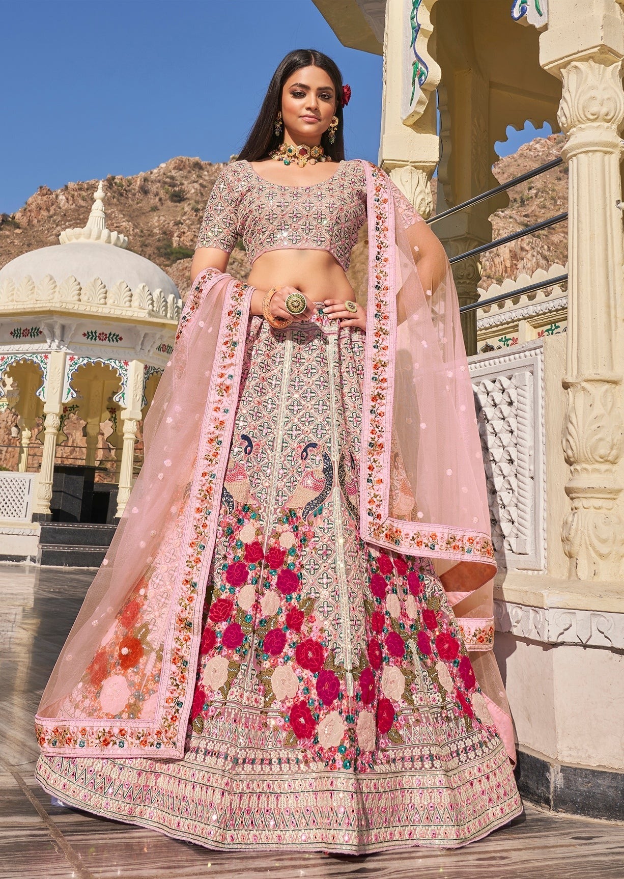 Blush Pink Designer Bridal Lehenga Choli