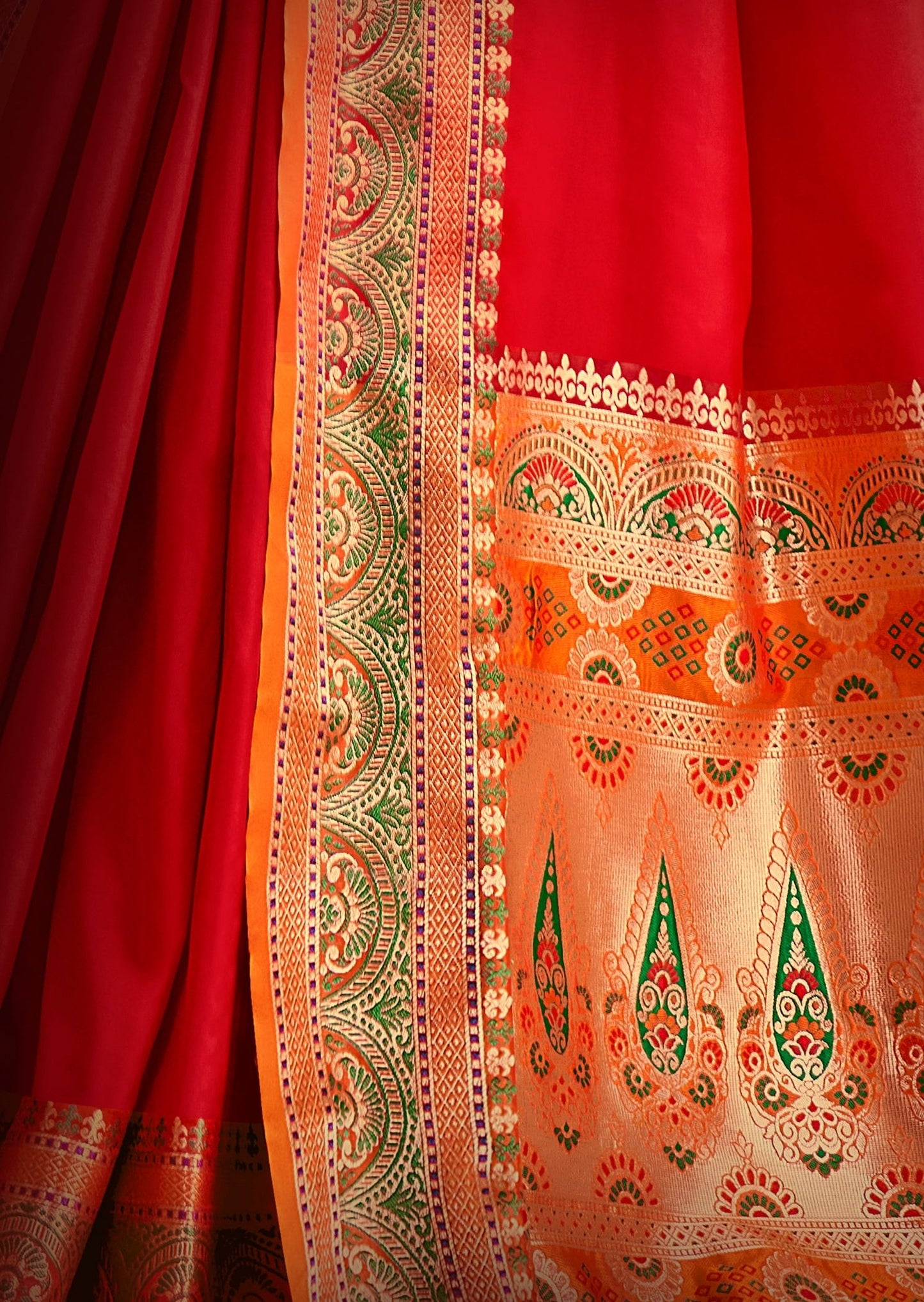 Pure Paithani Silk Red Saree