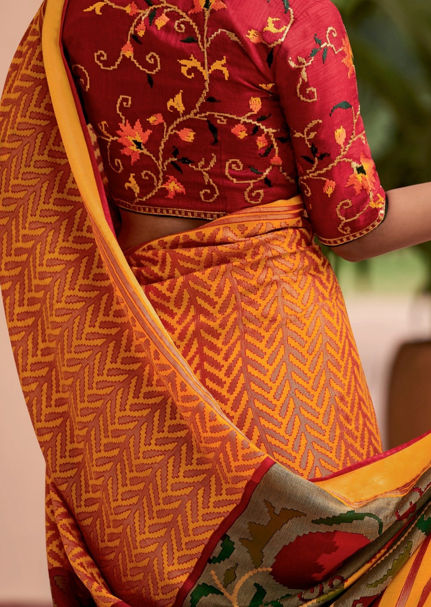 Brasso Silk Yellow Saree