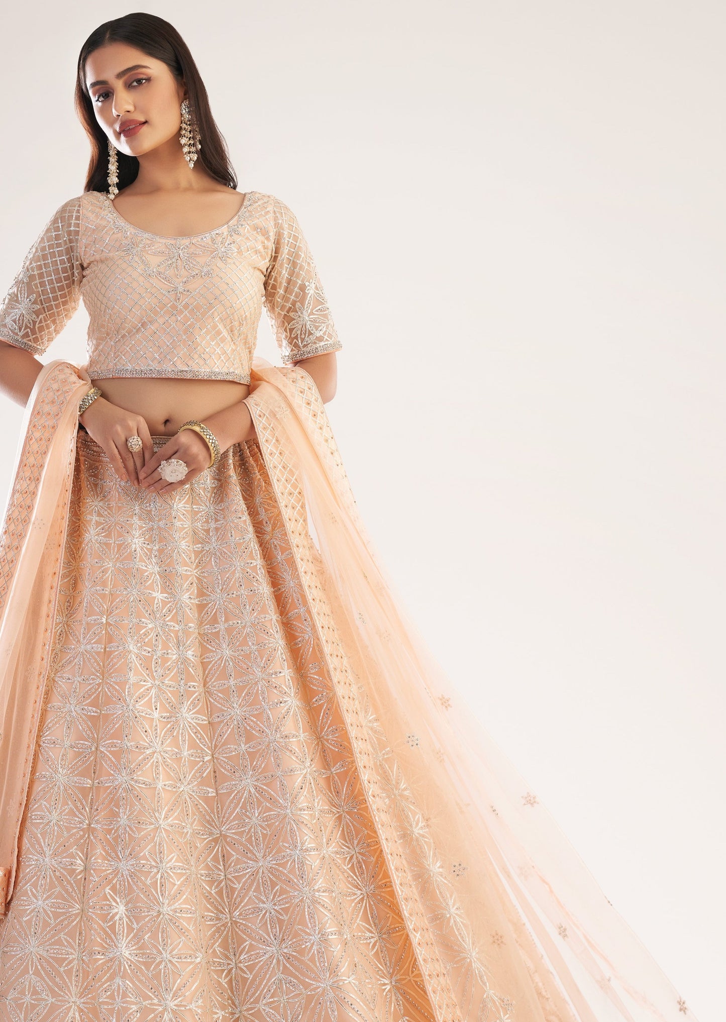 Peach Bridesmaid Lehenga Choli