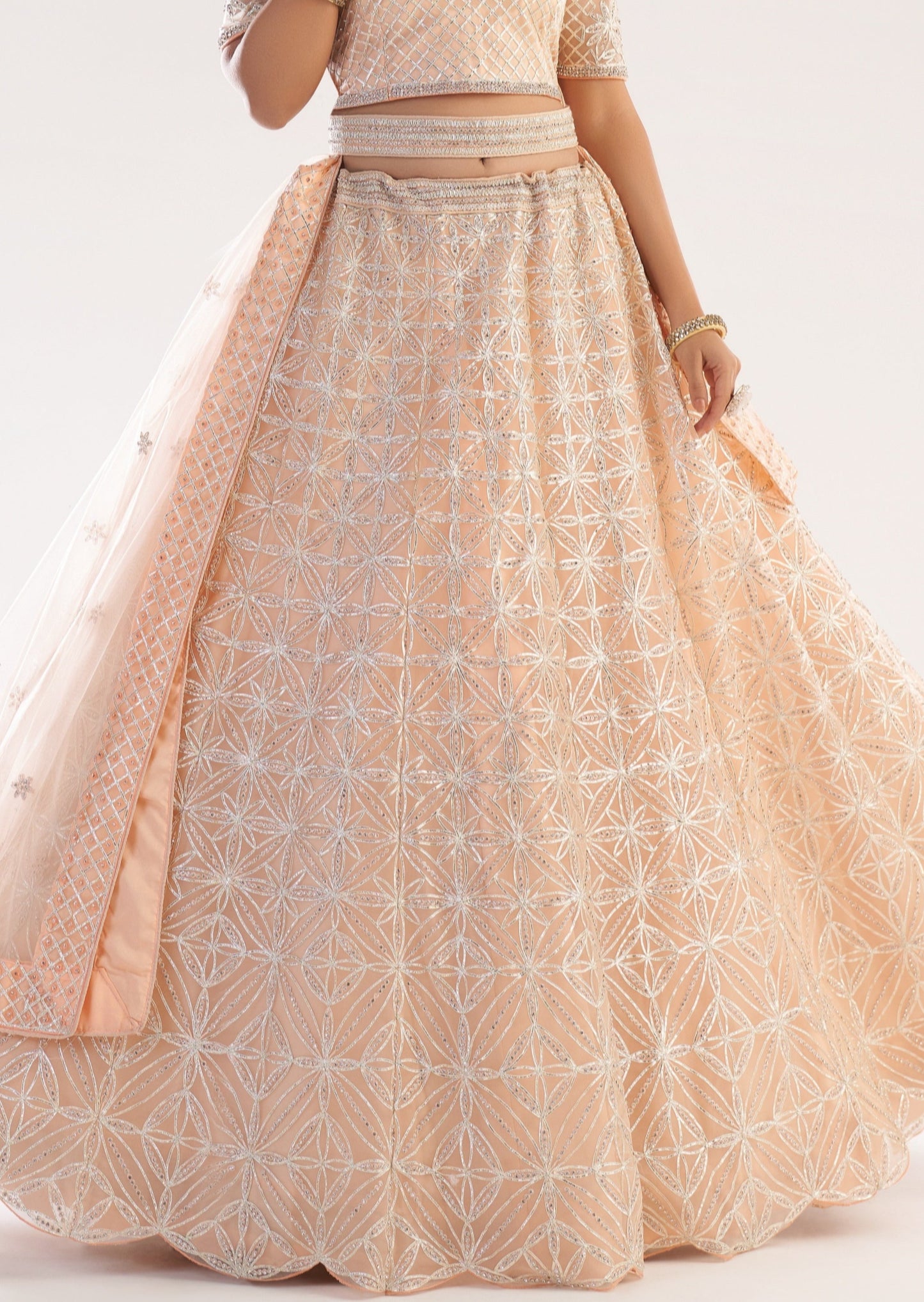 Peach Bridesmaid Lehenga Choli