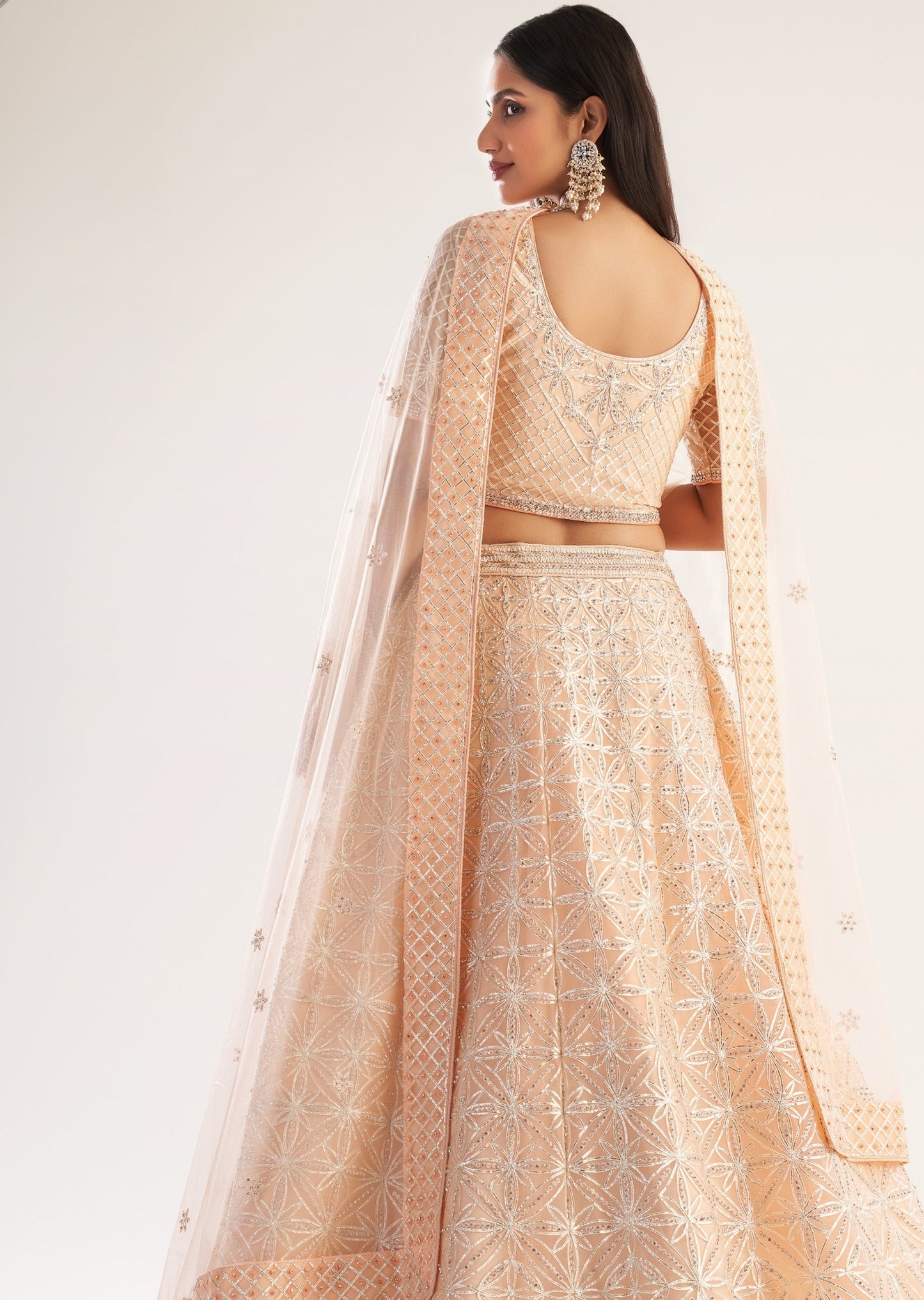 Peach Bridesmaid Lehenga Choli