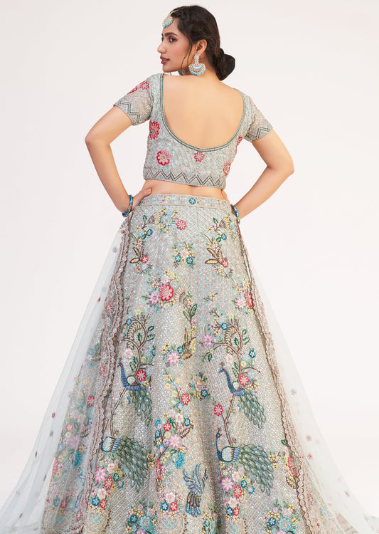 Designer Bridal Lehenga (Sea Blue)