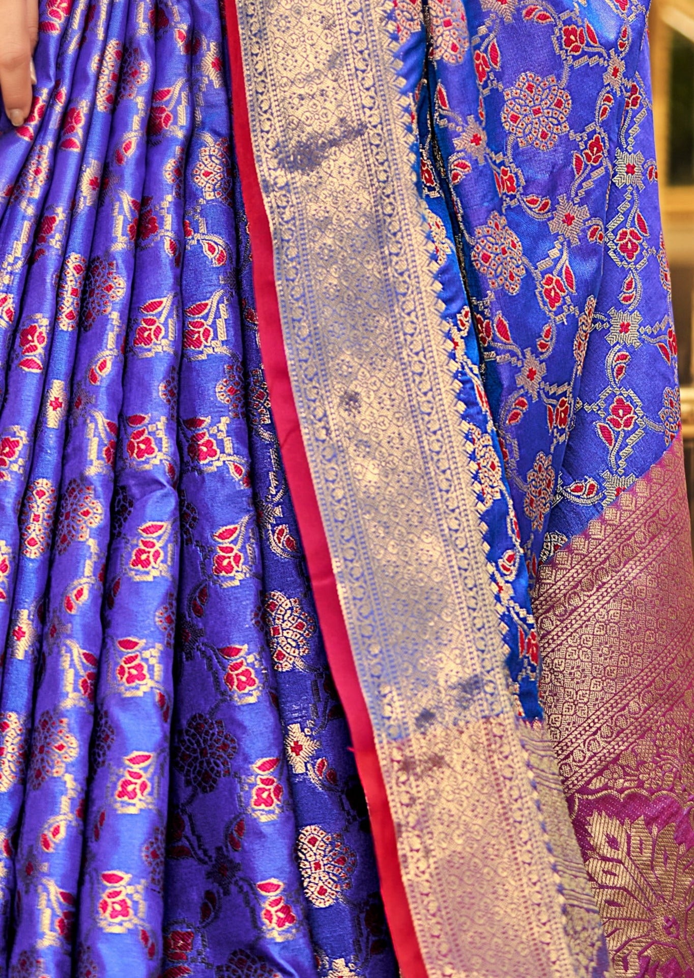 Banarasi Patola Silk Purple Violet Bridal Saree