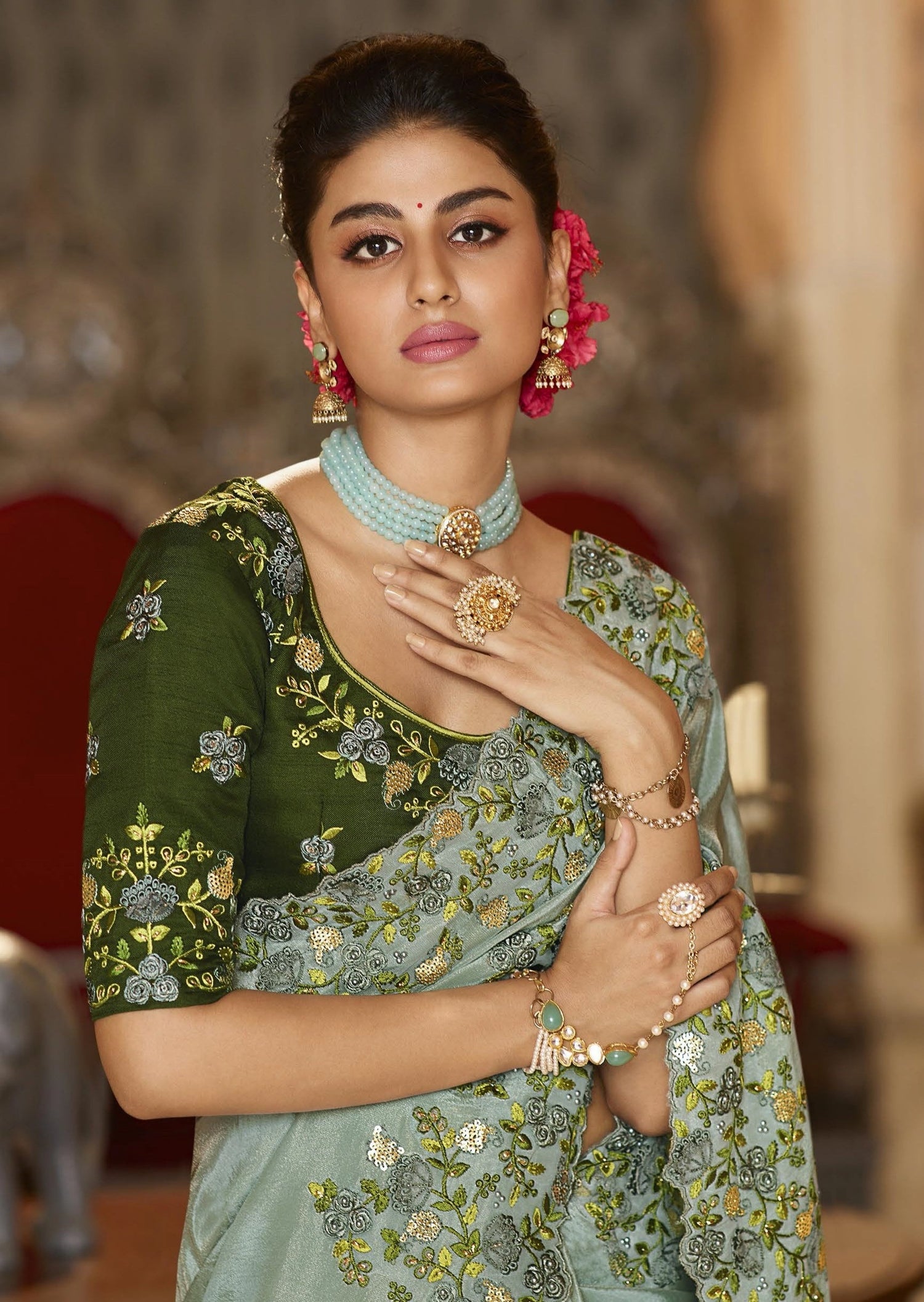 Soft Chiffon Designer Sabyasachi Print Saree - Na Dhukan - Pure Desi Market