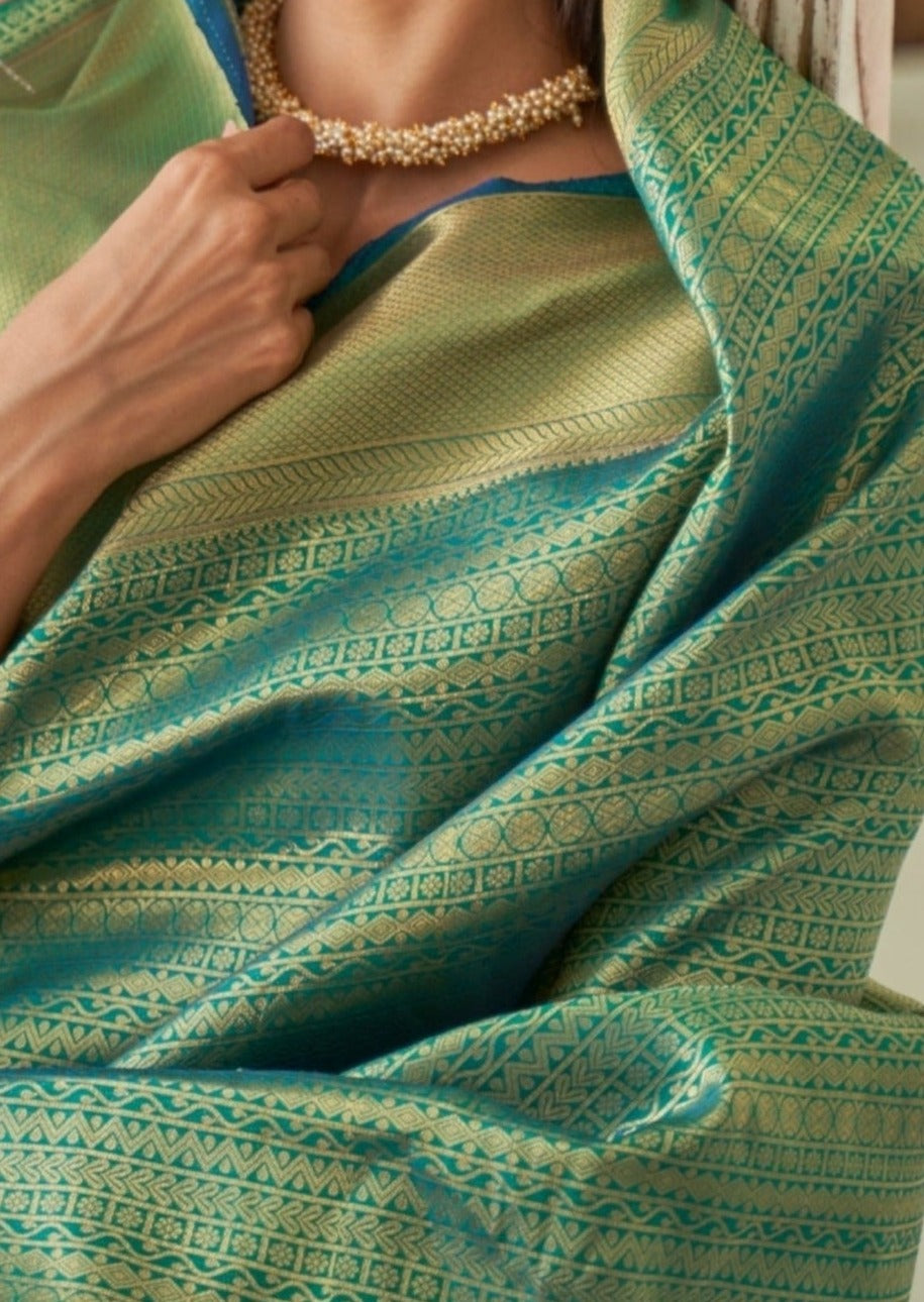 Green Kanjivaram Silk Handloom Saree