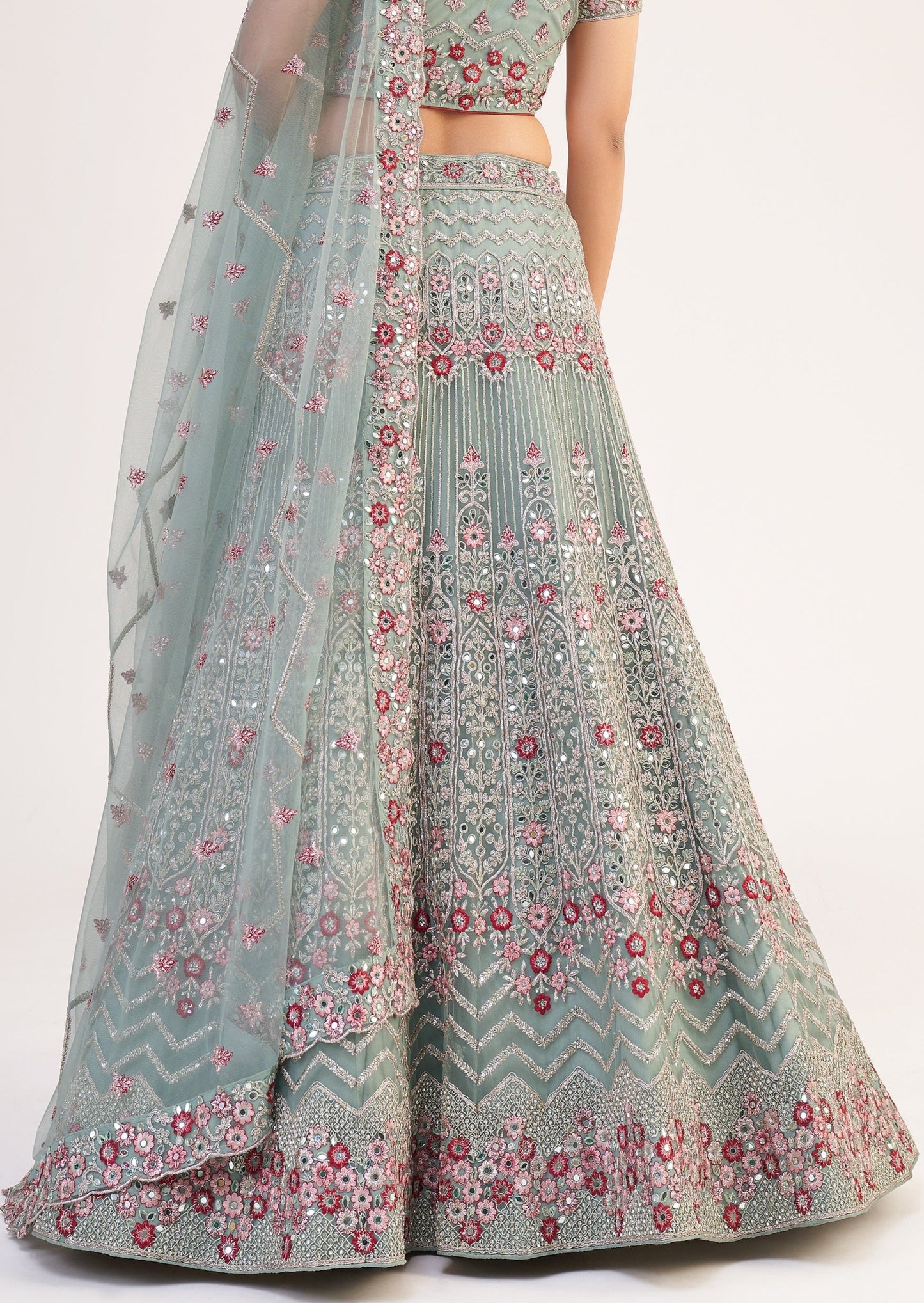 Pastel Teal Green Bridal Lehenga