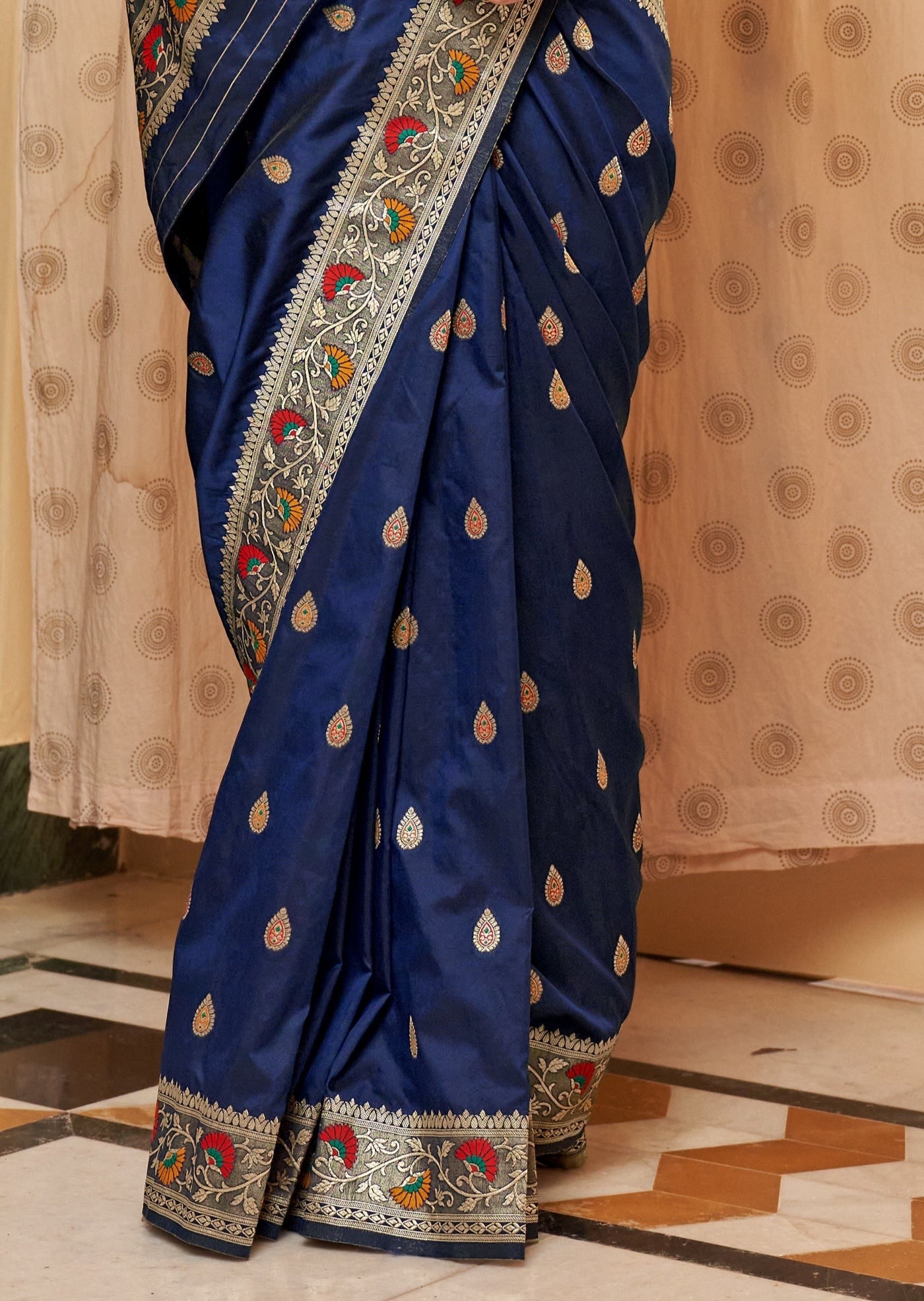 Pure Paithani Silk Royal Blue Saree