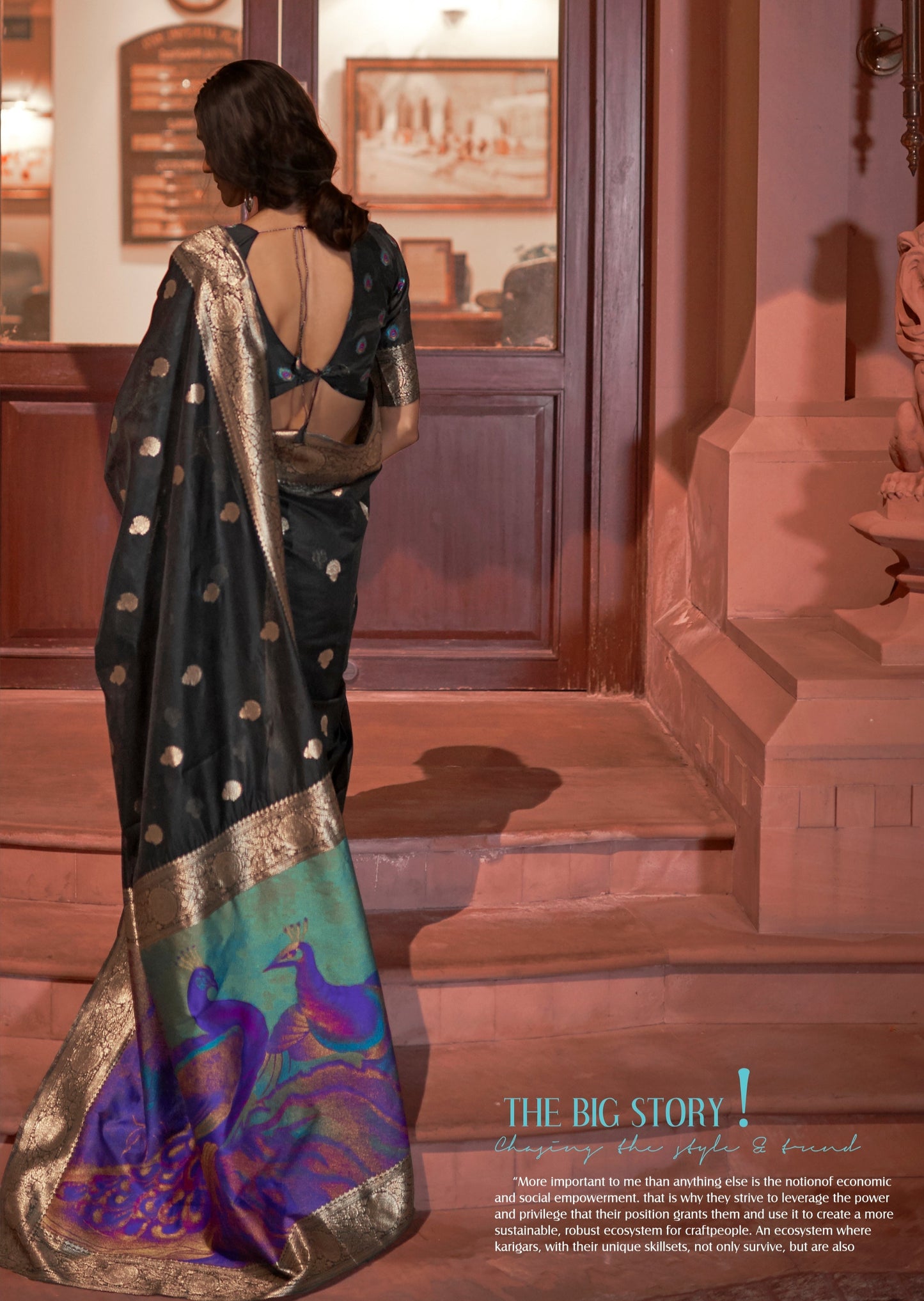 Handloom Banarasi Silk Weaving Black Saree