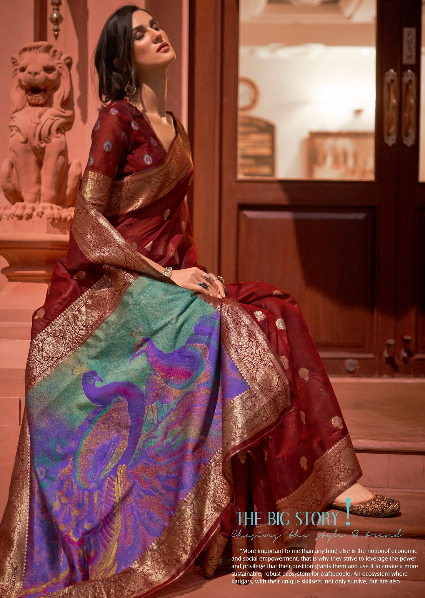 Banarasi Silk Handloom Weaving Maroon Red Saree