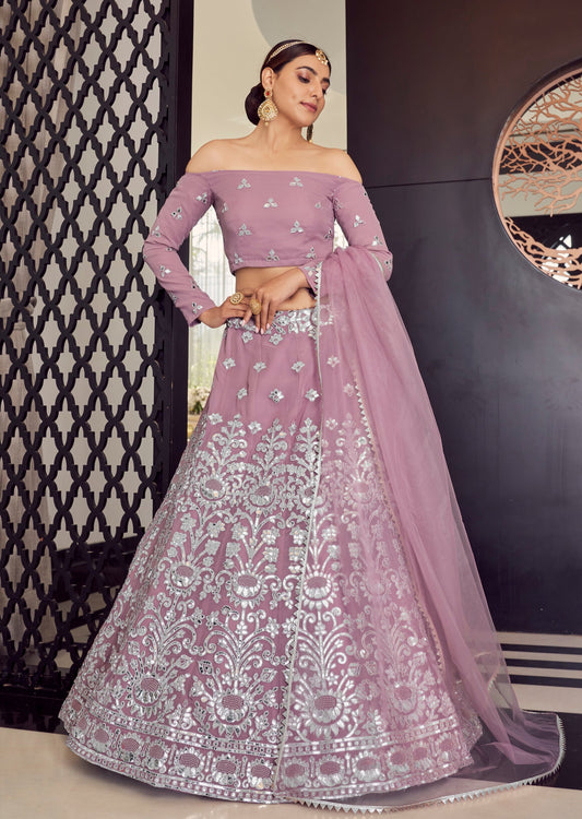 Lilac Purple Bridal Lehenga Choli