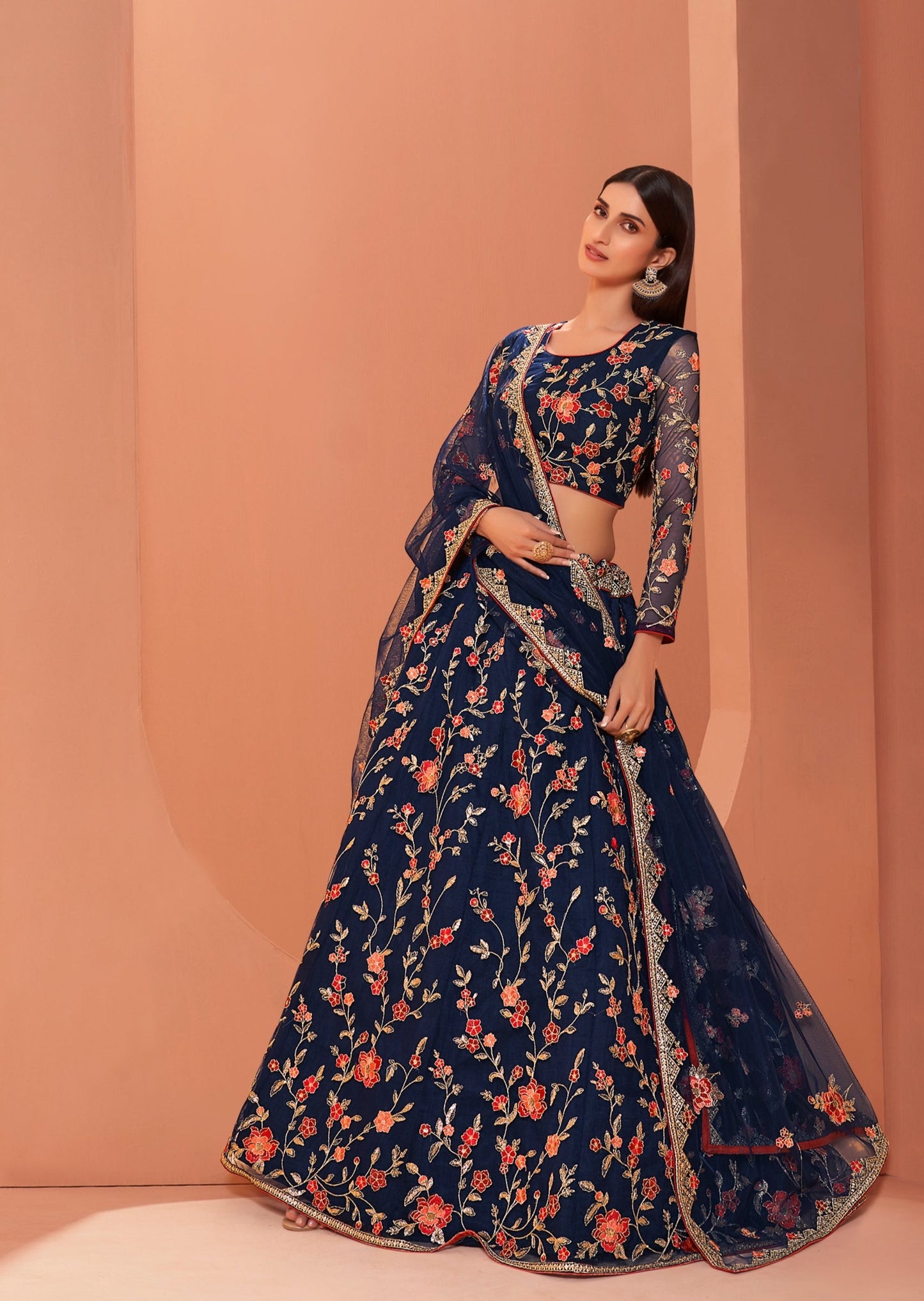 Royal Blue Bridal Lehenga