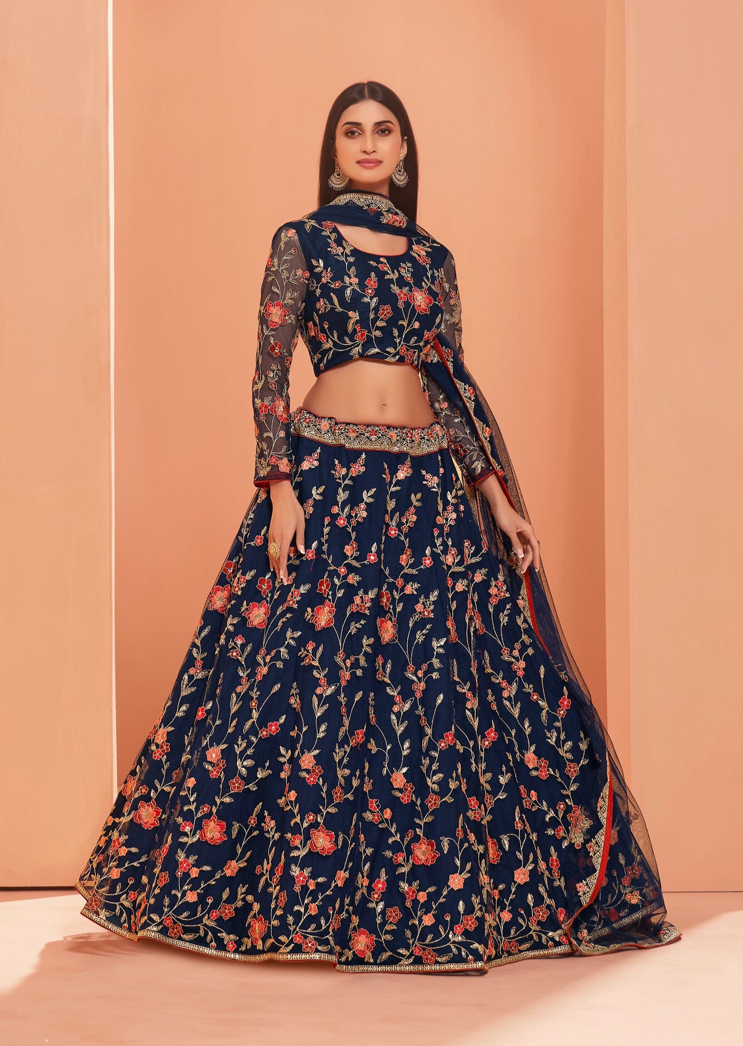 Royal Blue Bridal Lehenga