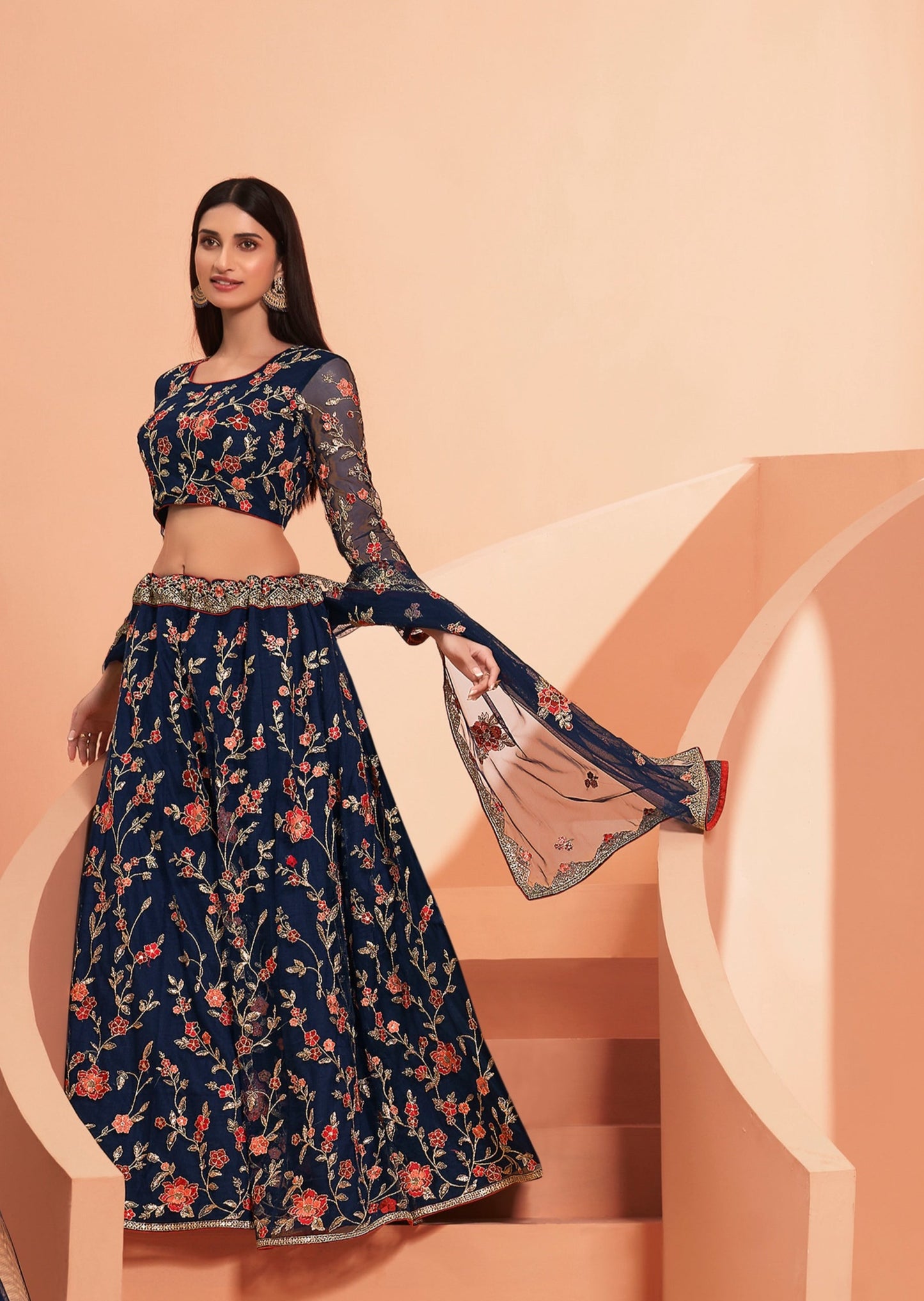 Royal Blue Bridal Lehenga