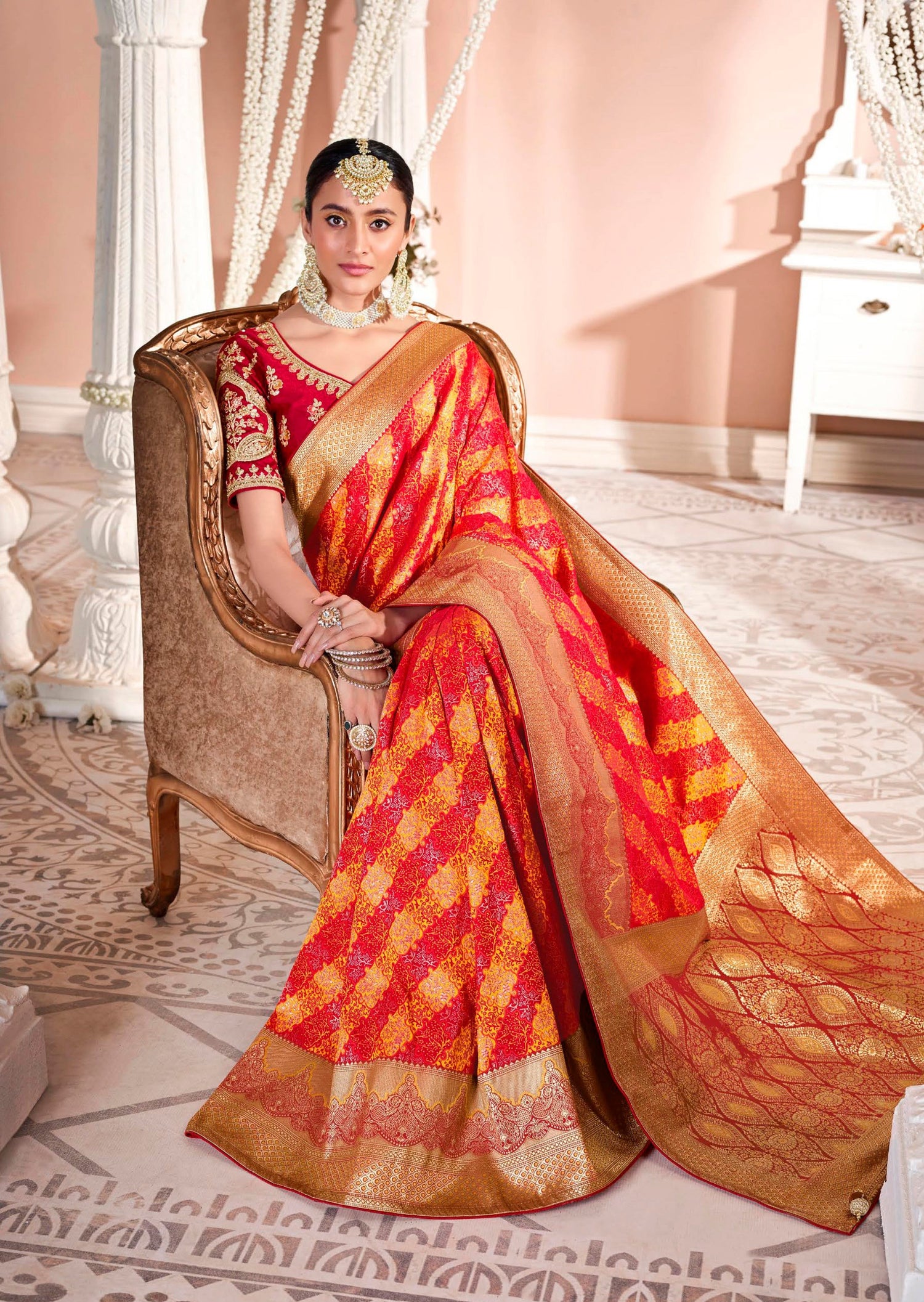 Buy Just Looks Self Design Banarasi Tussar Silk Red Sarees Online @ Best  Price In India | Flipkart.com