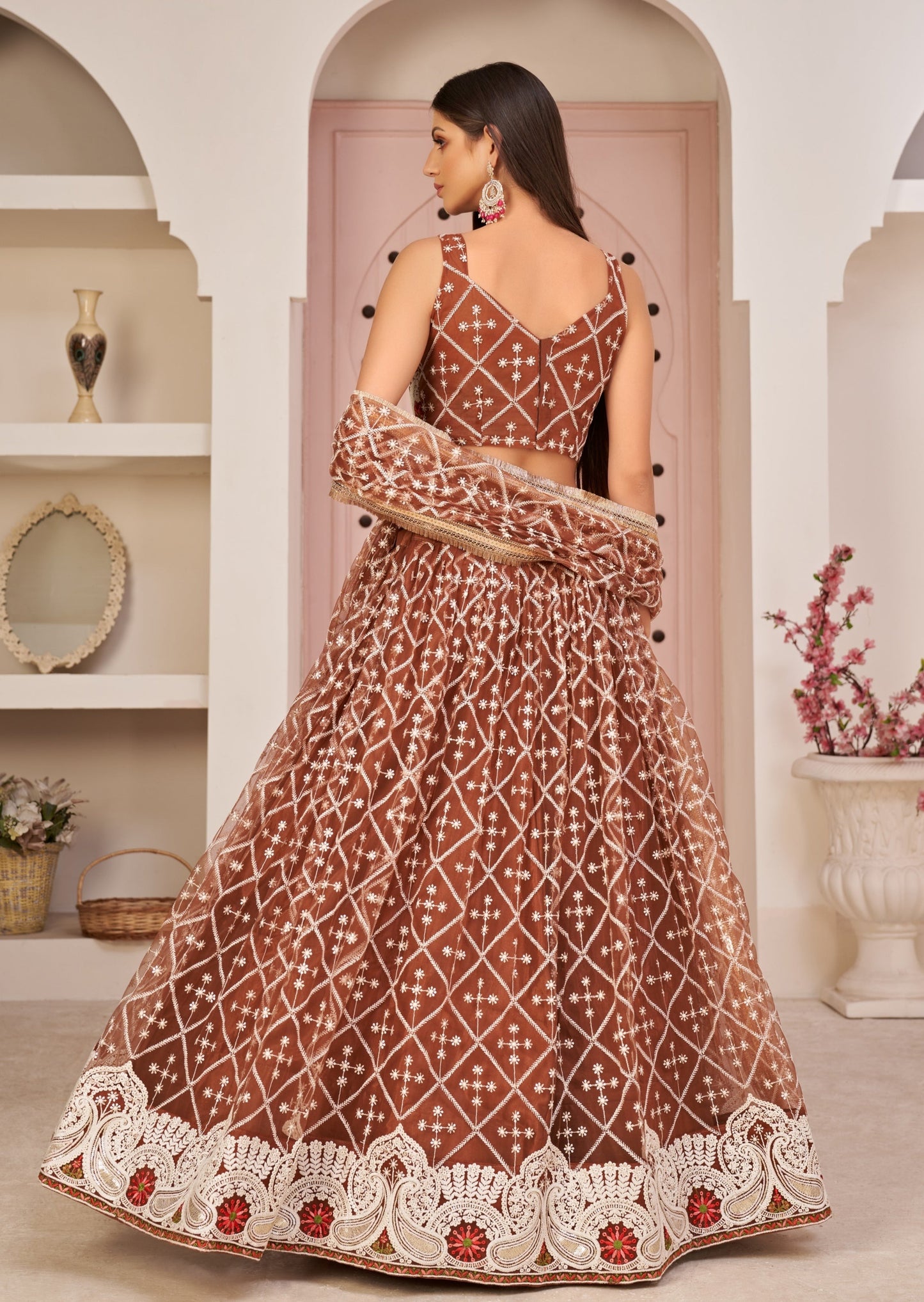 Rust Brown Color Bridal Lehenga Choli For Bride Online India USA UK ...