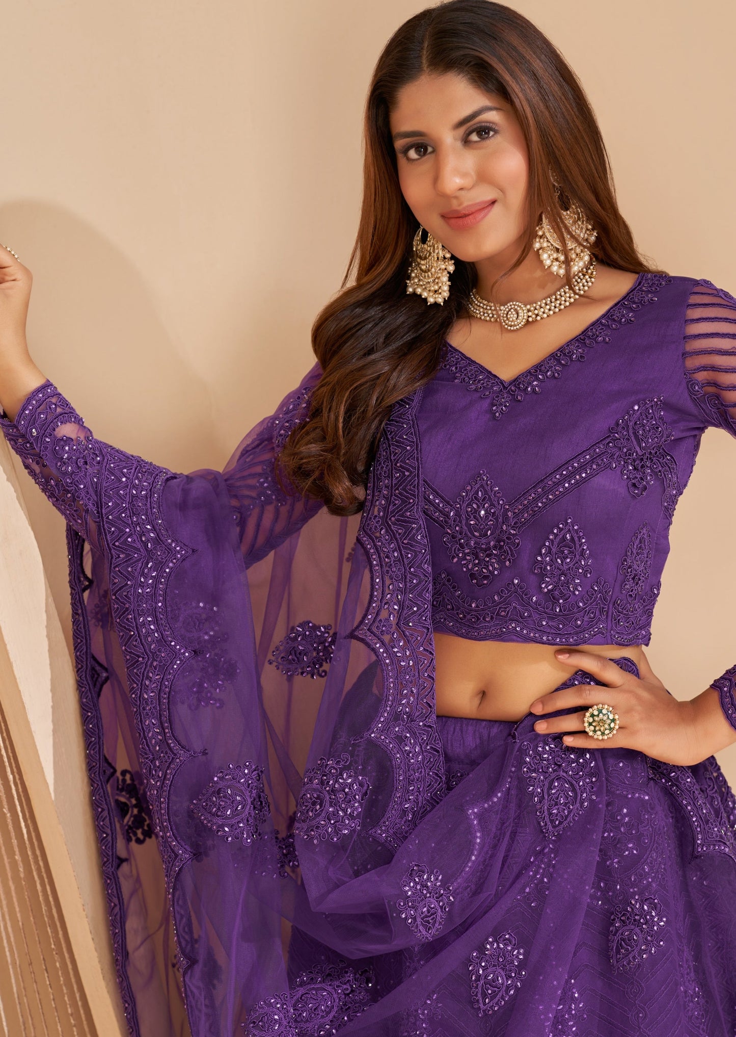 Violet Purple Designer Lehenga Choli