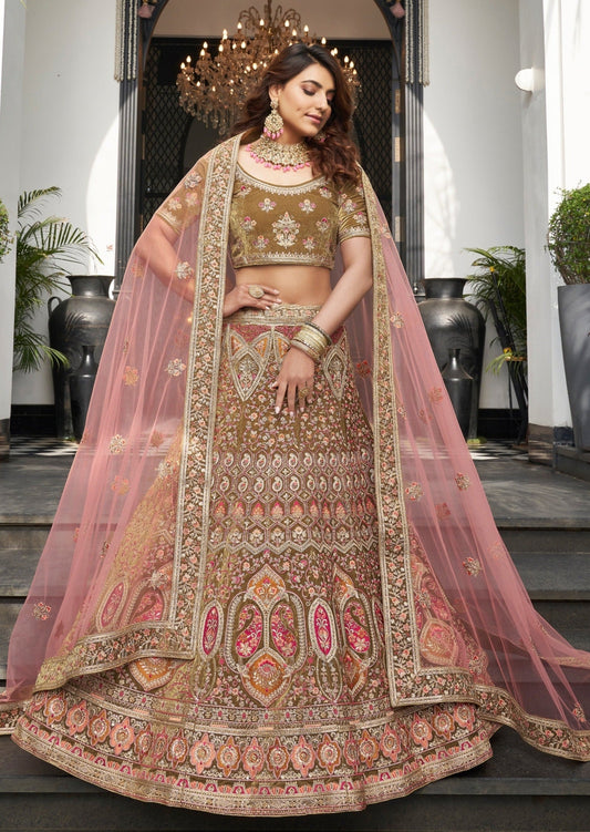 Brown Designer Bridal Lehenga Choli