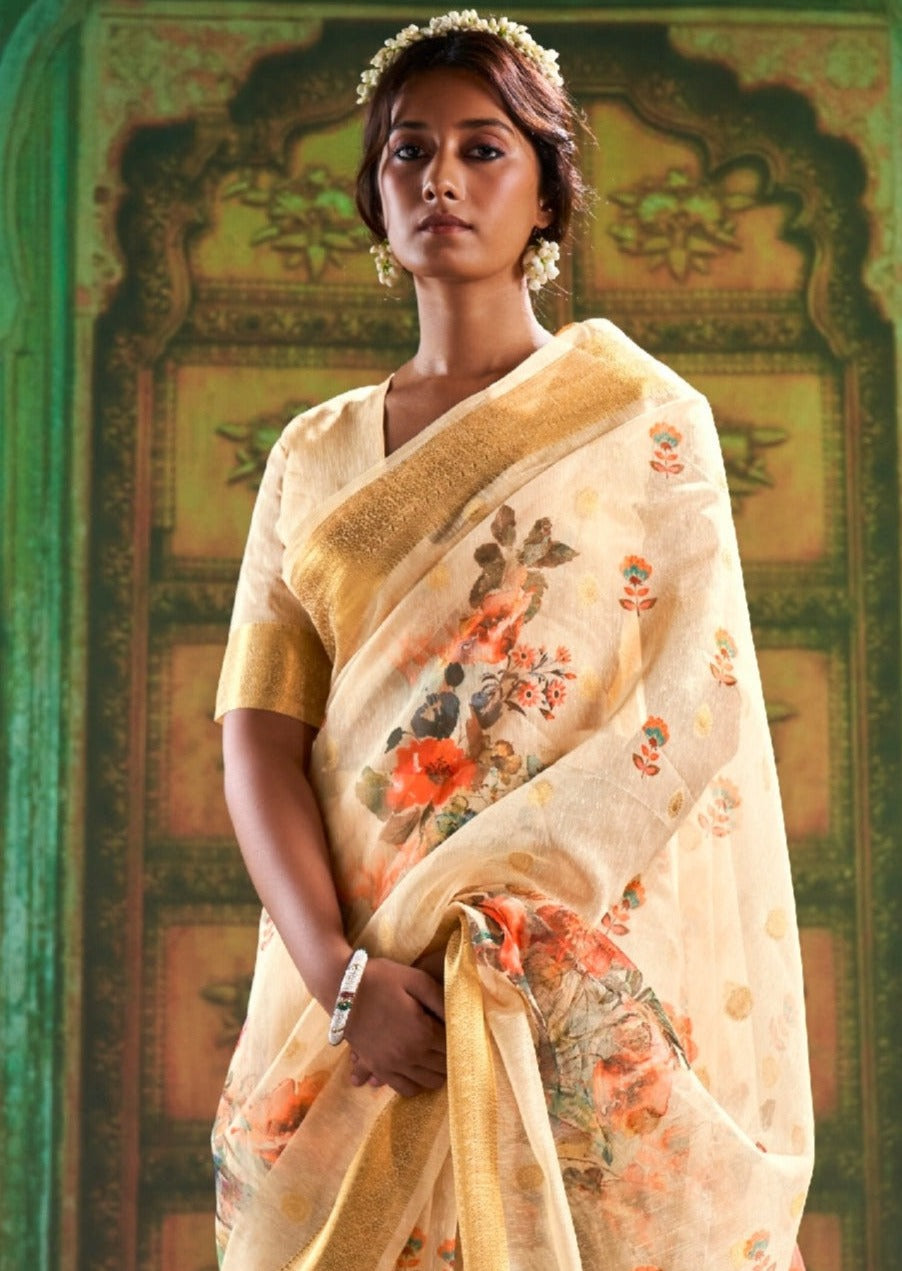 Linen sarees online shopping