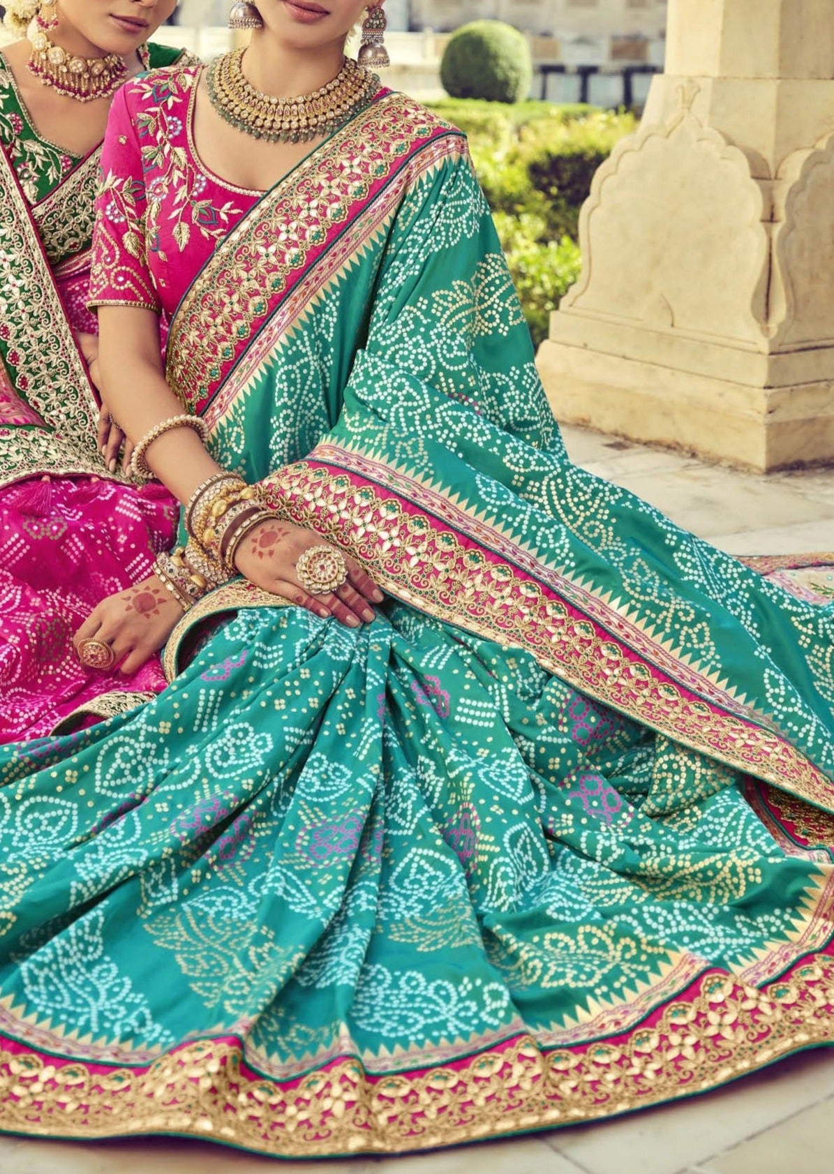 Banarasi Patola Silk Green Bridal Saree