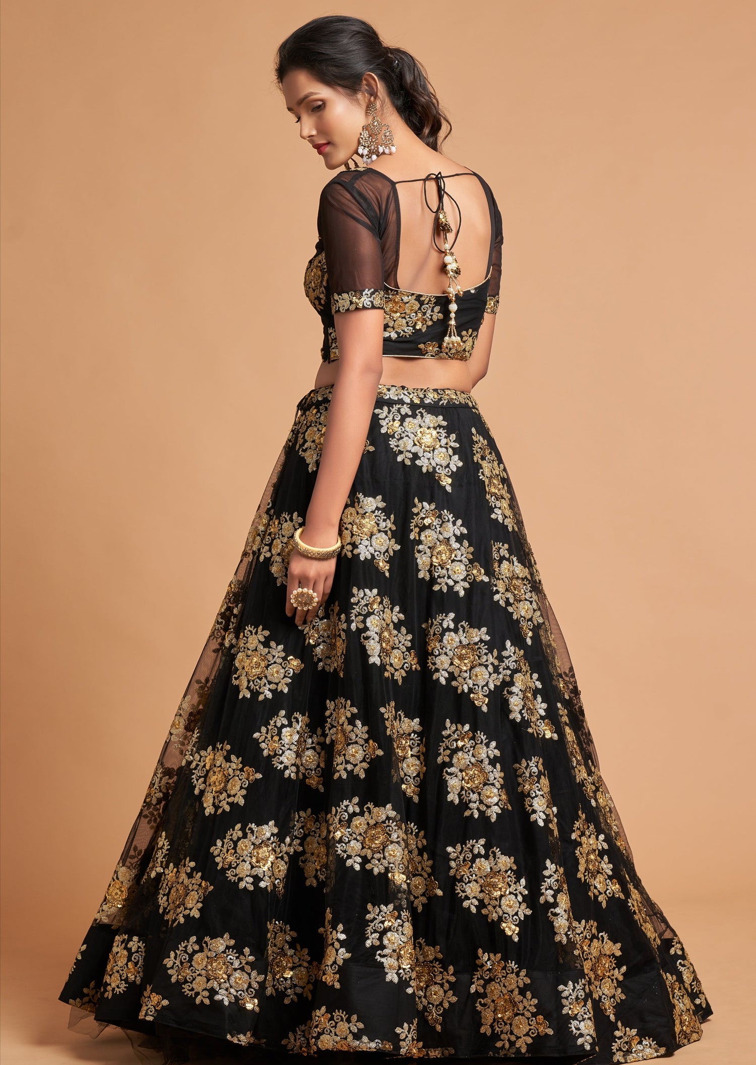 velvet and ner Party Wear Ladies Black Designer Lehenga, 2.25 M at best  price in Dehradun