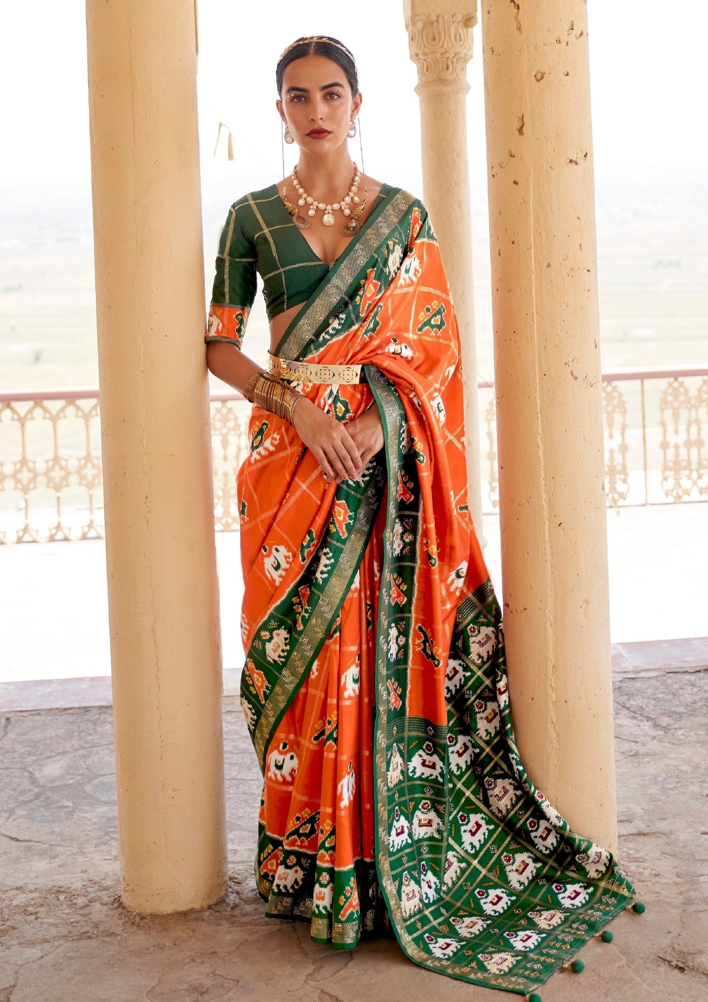 Orange patola saree