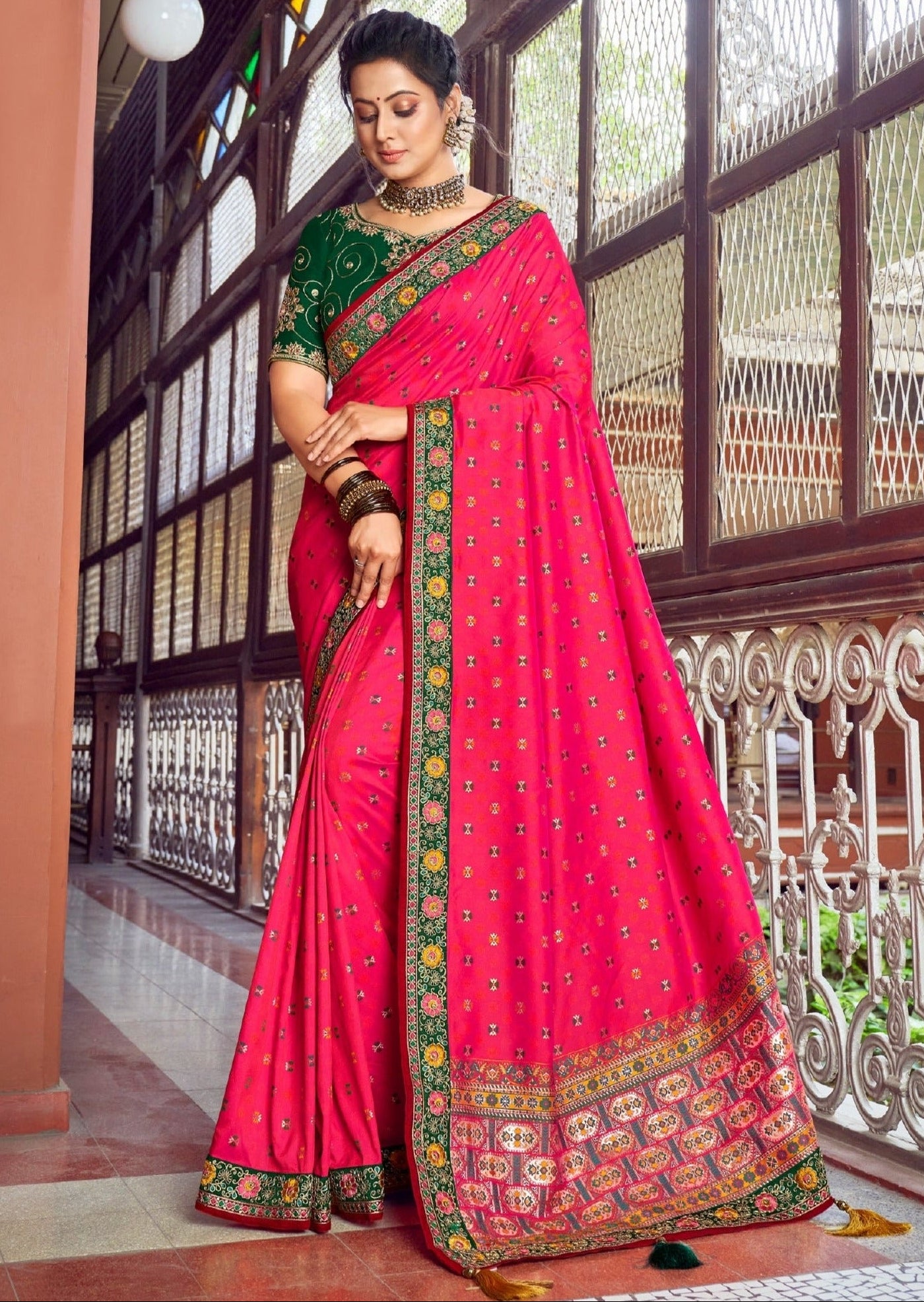Shobhita Silk Rose Red Saree