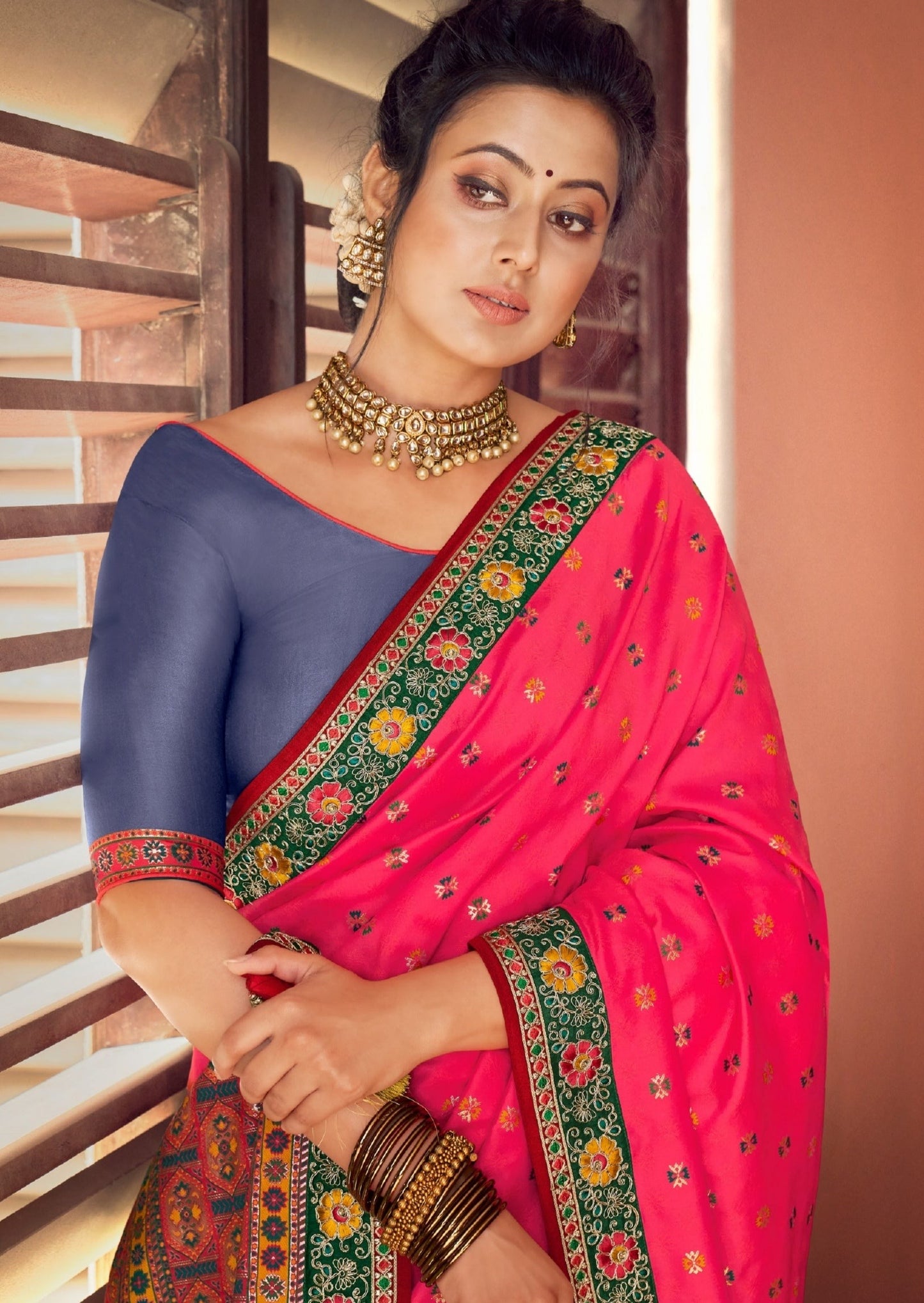 Shobhita Silk Rose Red Saree