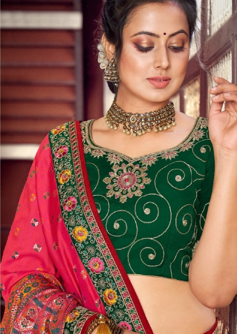 Shobhita Silk Rose Red Saree
