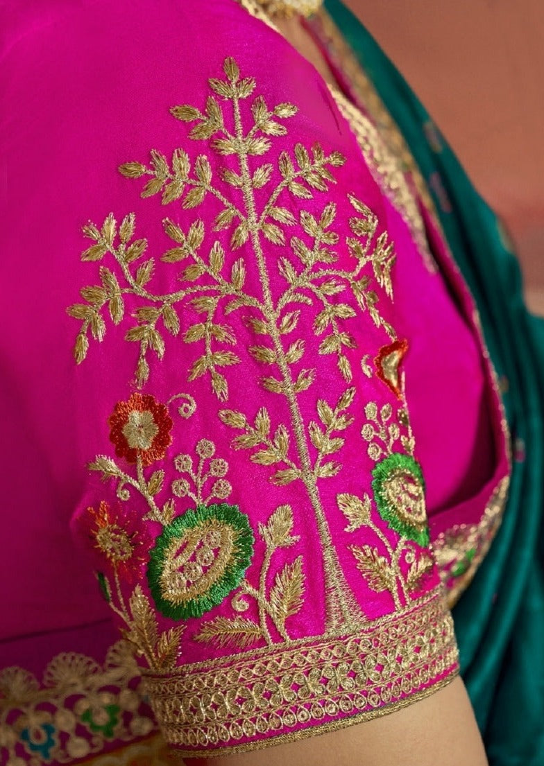 Shobhita Silk Bottle Green Saree