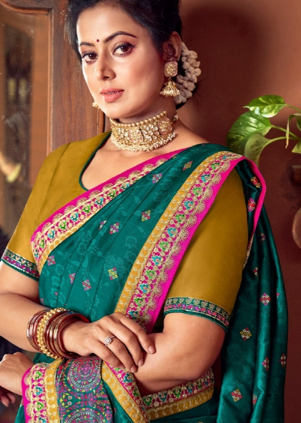Shobhita Silk Bottle Green Saree