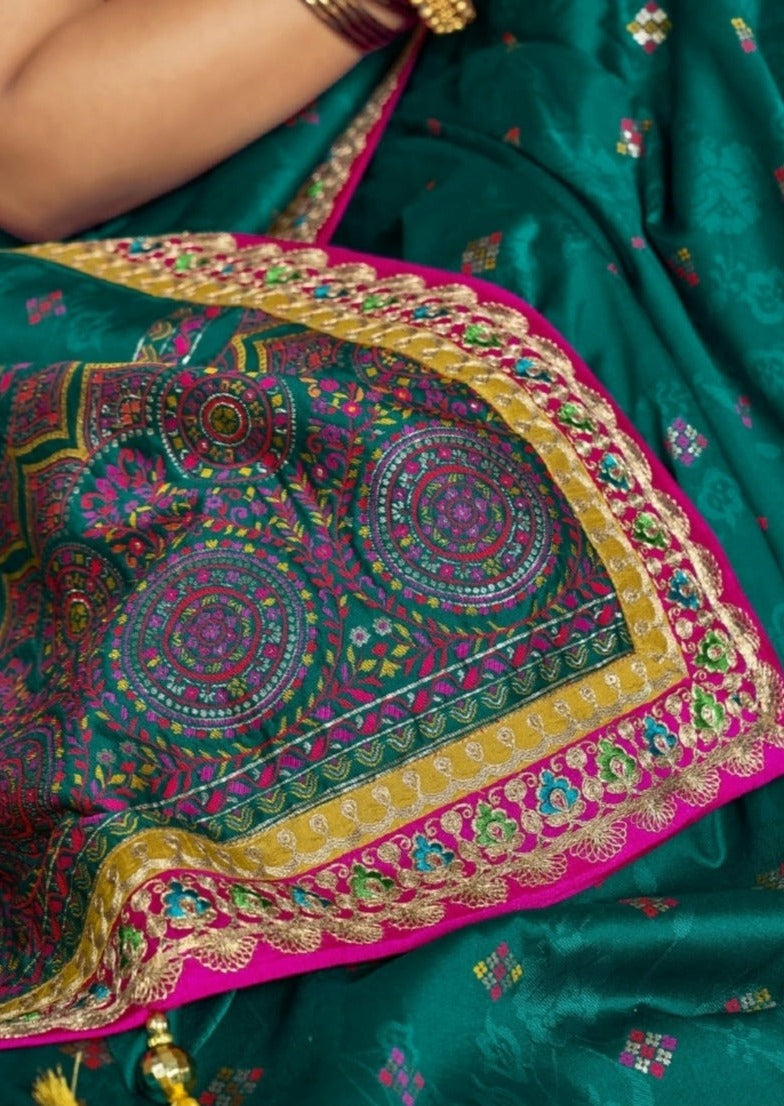 Shobhita Silk Bottle Green Saree