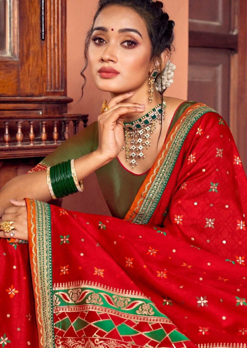 Shobhita Silk Scarlet Red Saree