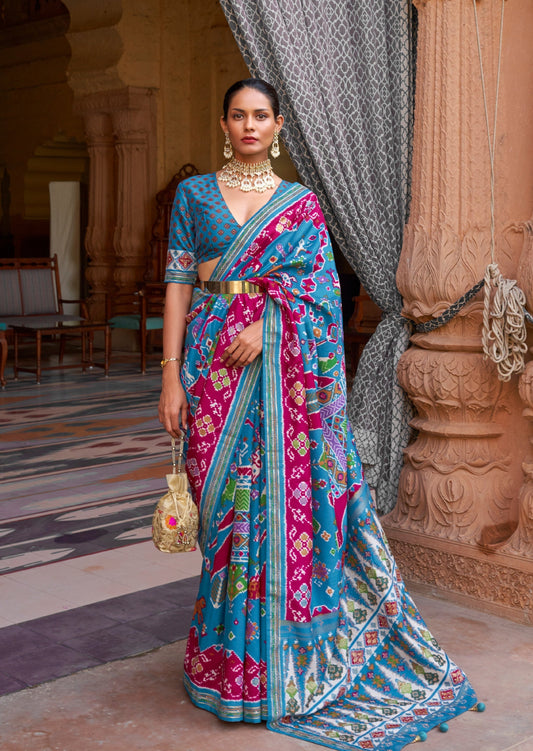 Blue Patola saree