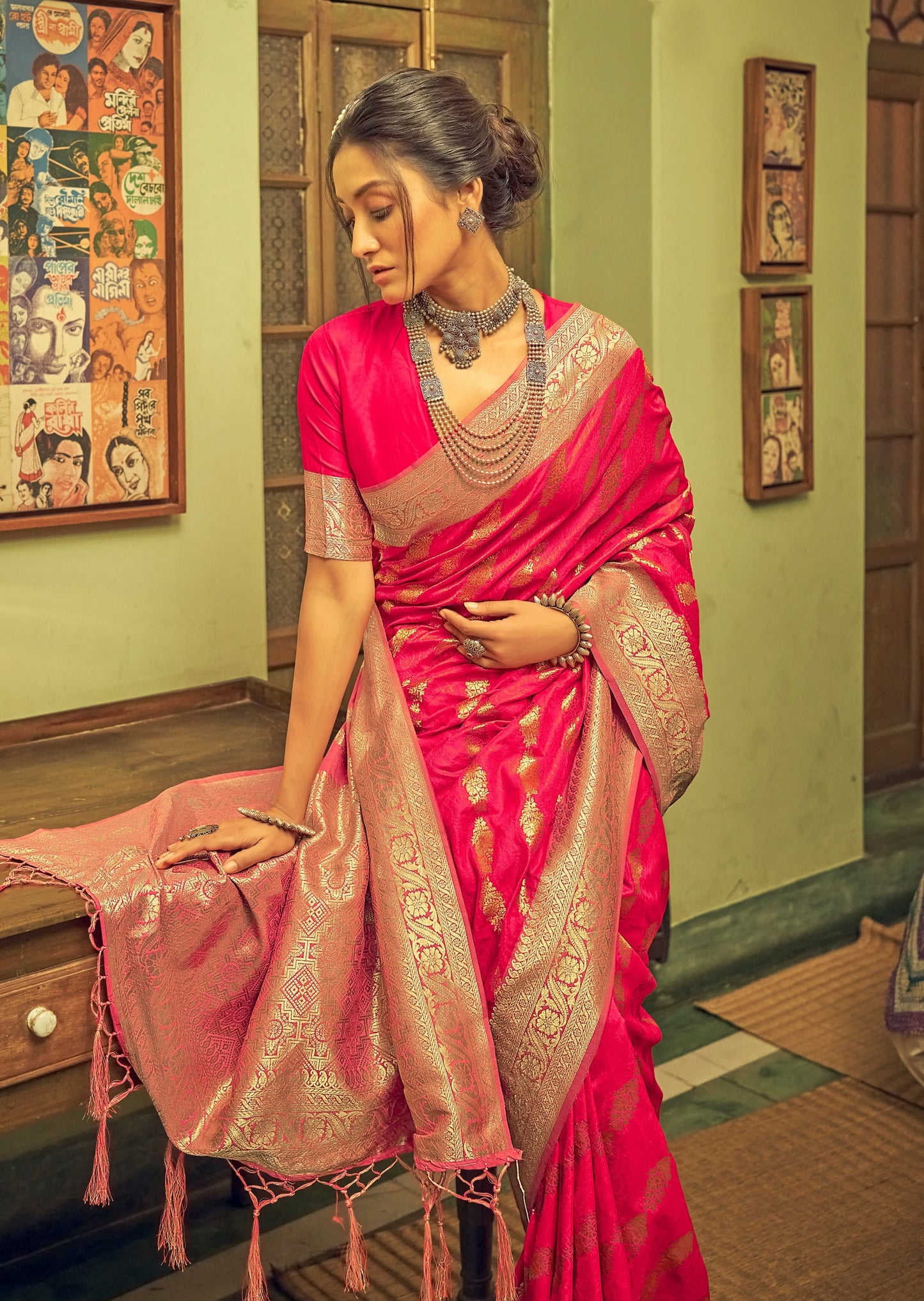 Zari Banarasi Silk Red Bridal Saree