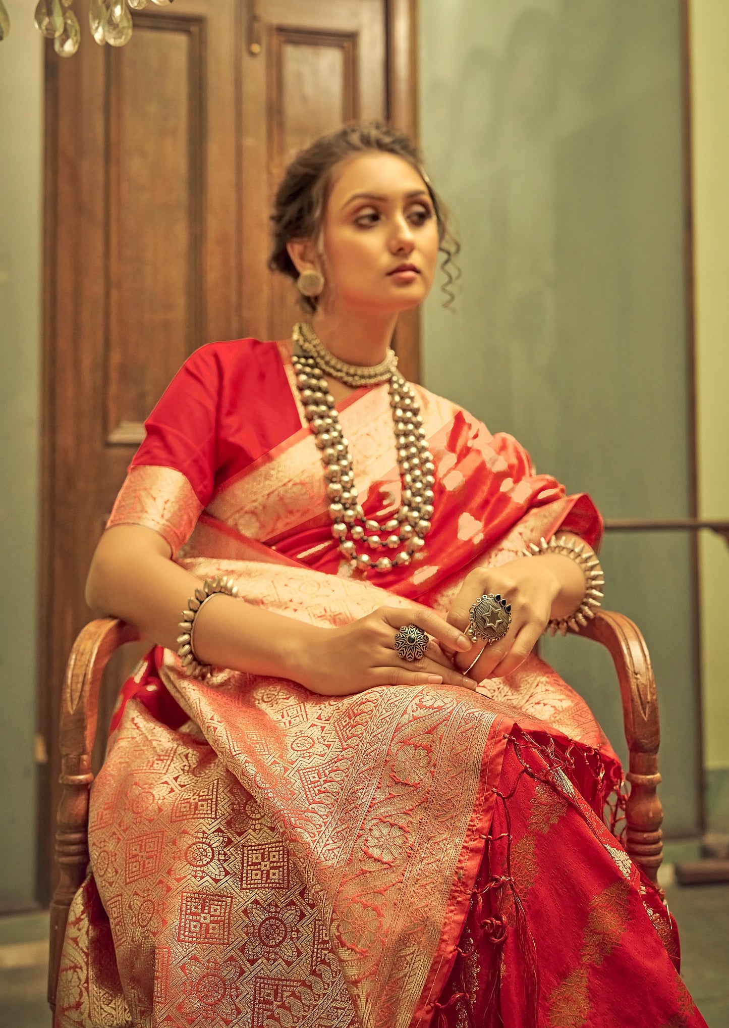 Soft Banarasi Silk Red Saree