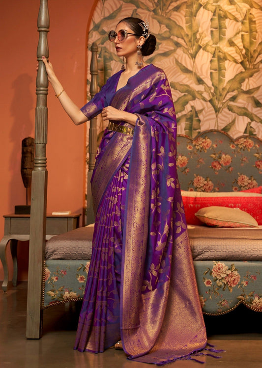 Banarasi Silk Violet Purple Saree