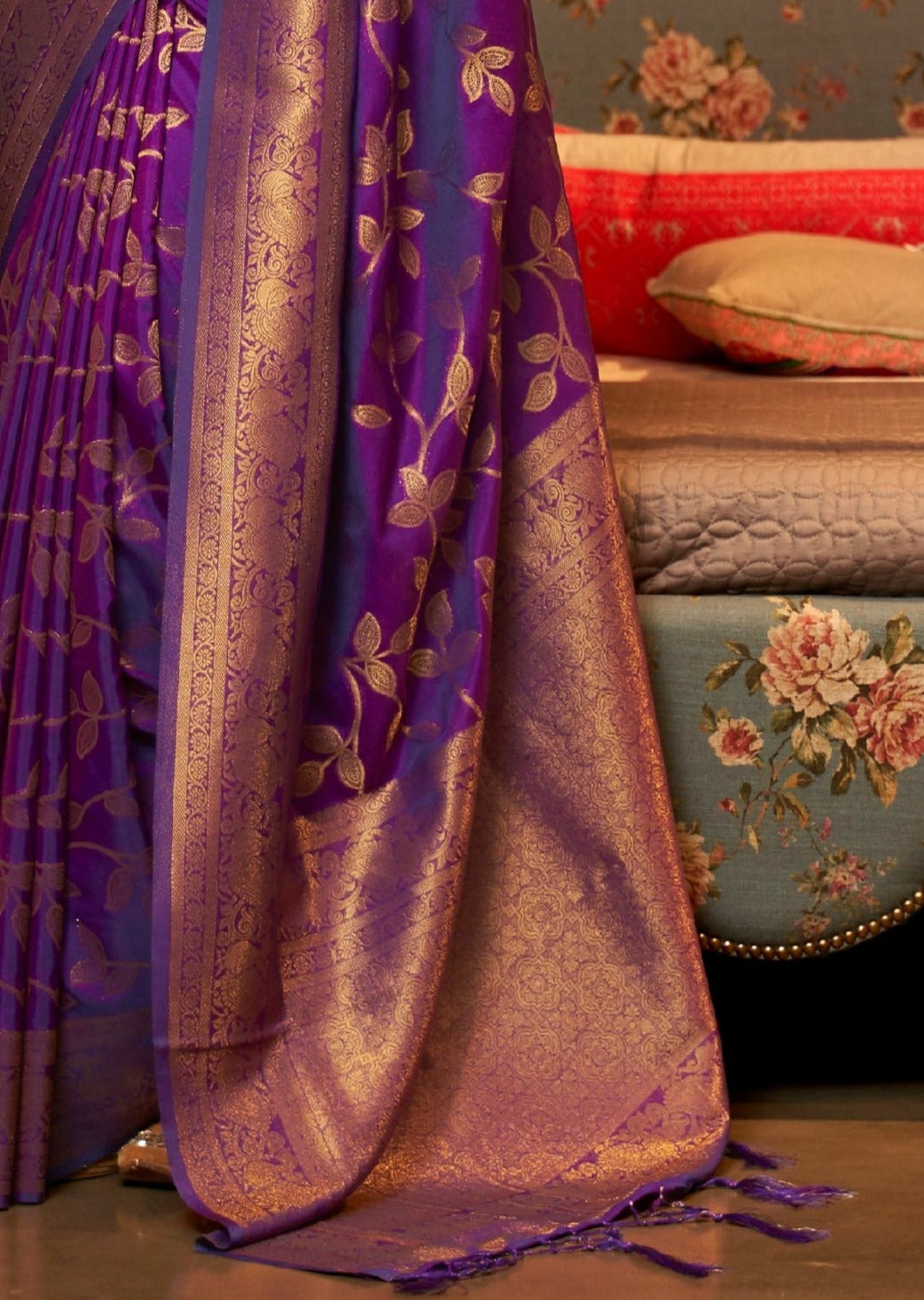Maharajat Silk Violet Purple Saree