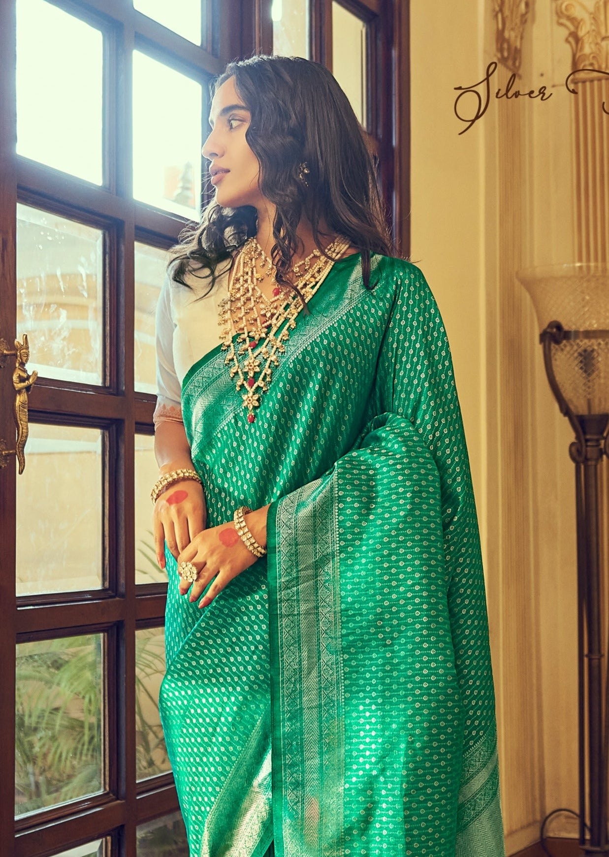 Kanjivaram Silk Green Bridal Saree