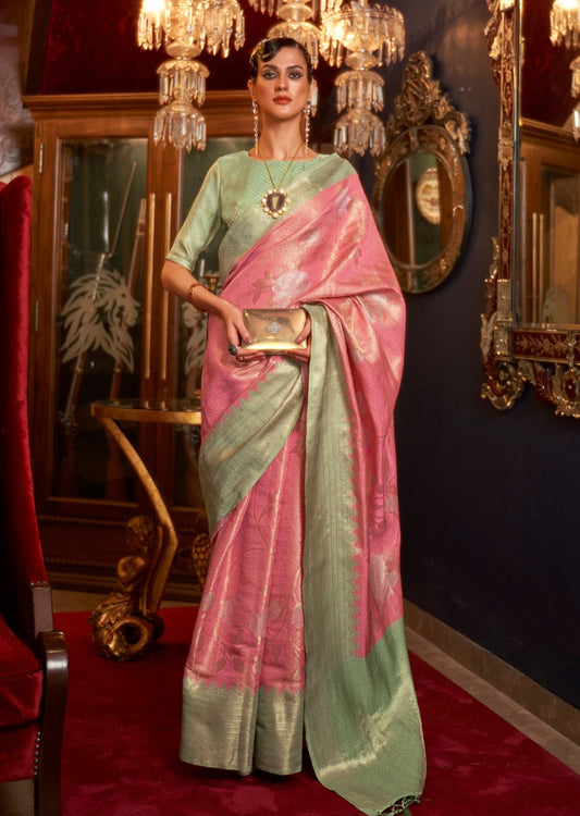 Blush Pink Kanjivaram Silk Saree
