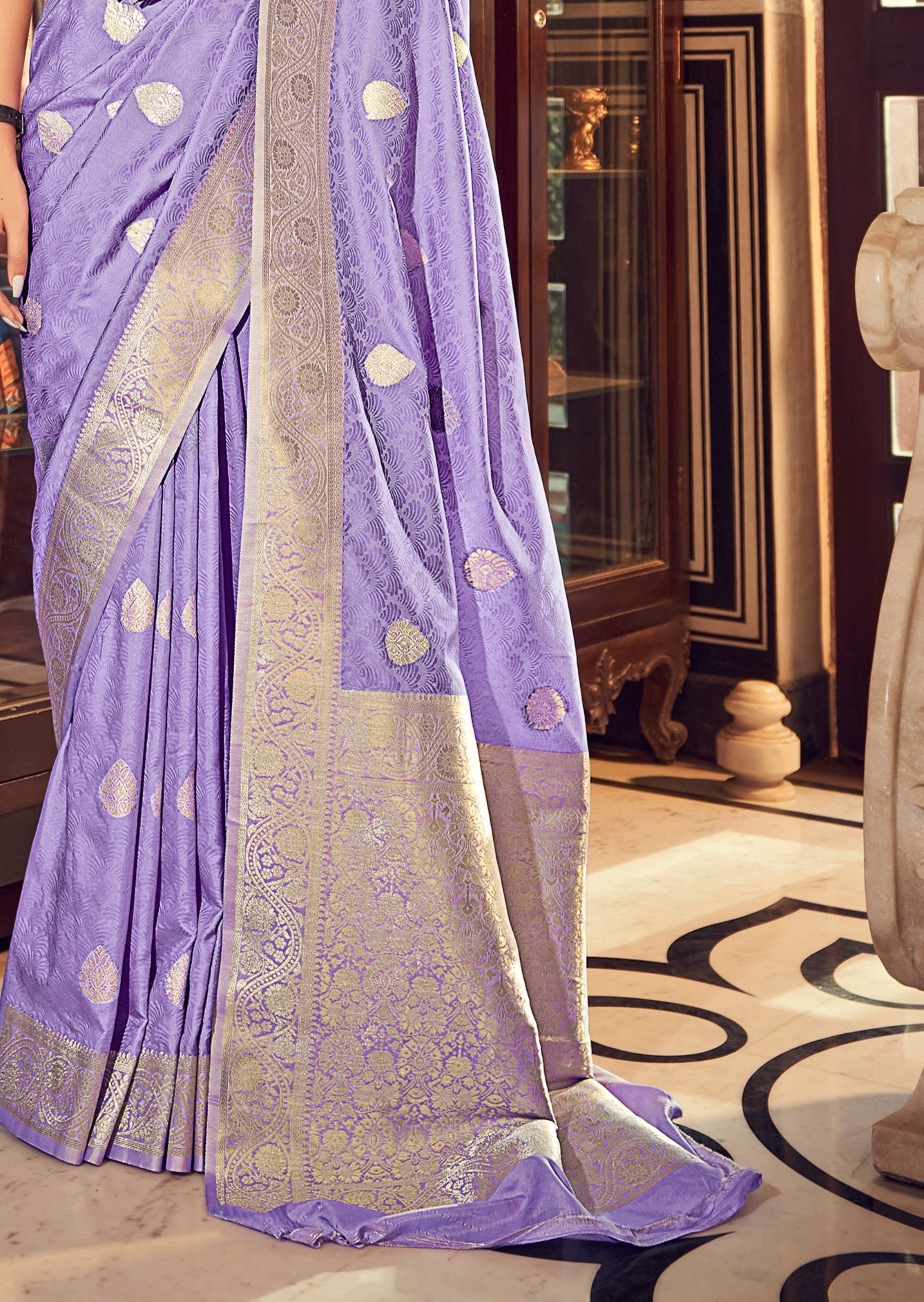 Banarasi Satin Silk Purple Saree