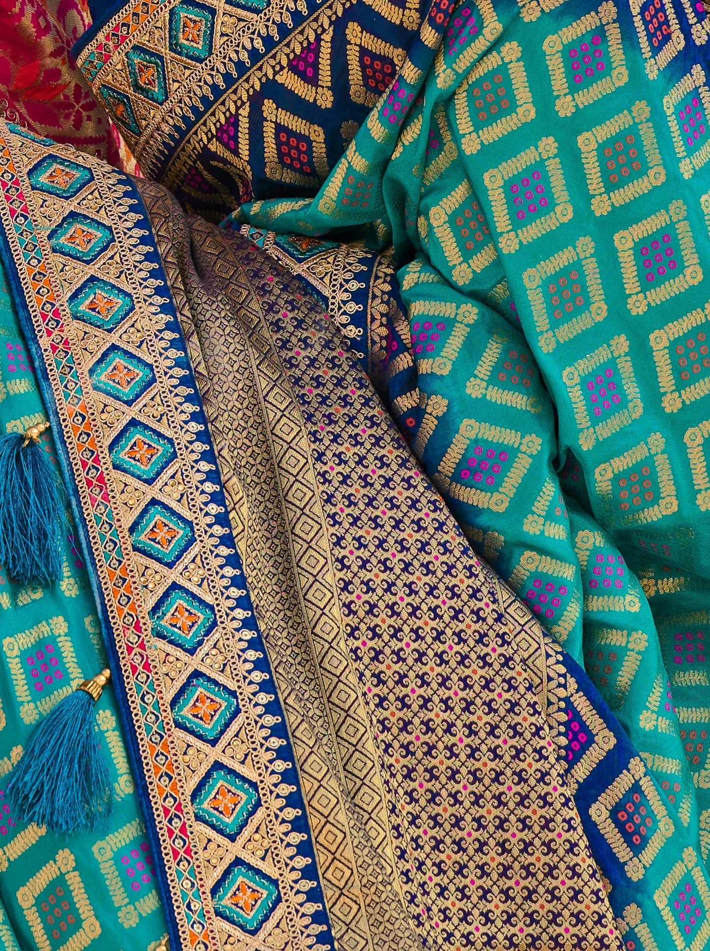 Banarasi Patola Silk Turquoise Blue Saree