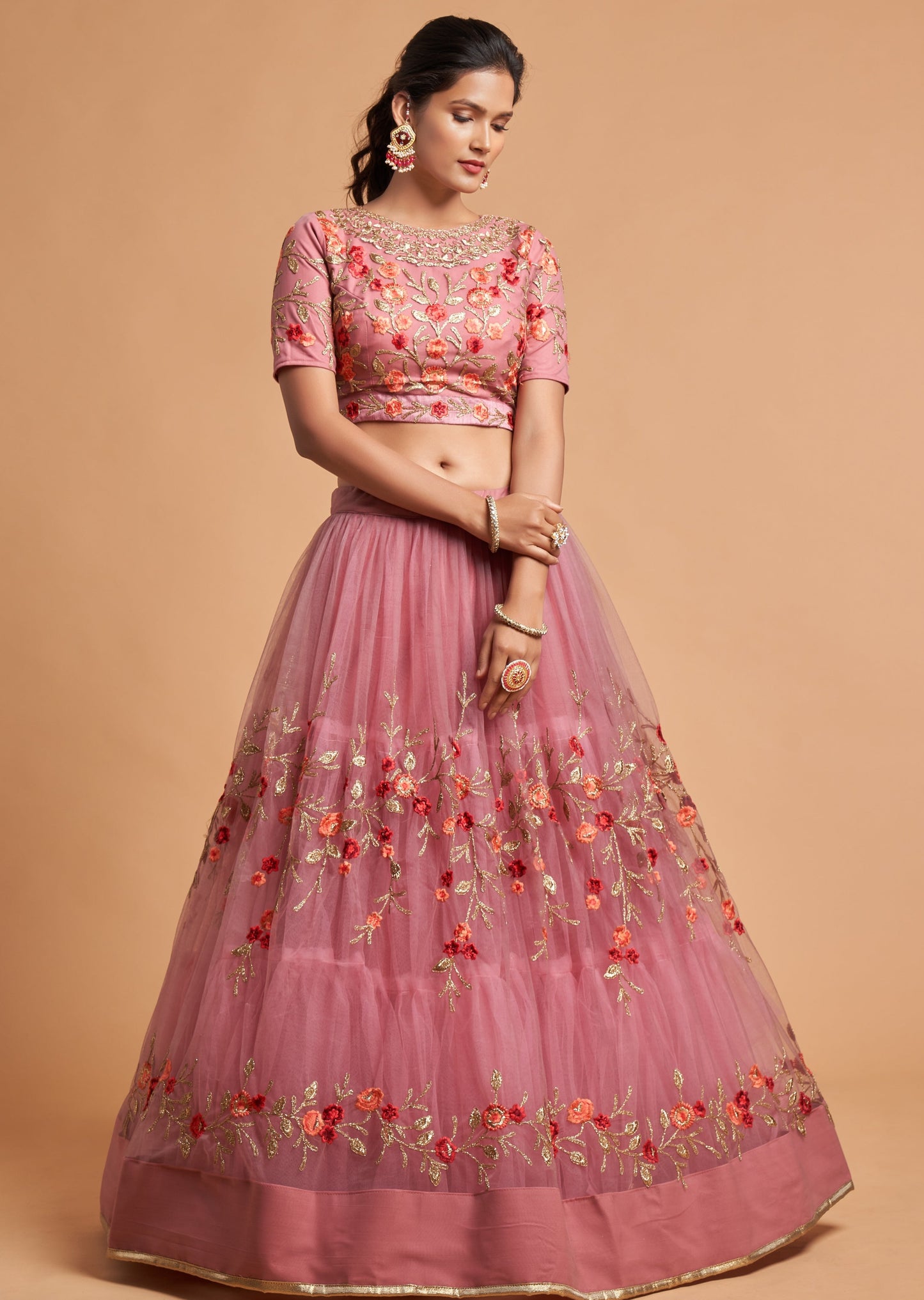 Blossom Pink Designer Lehenga