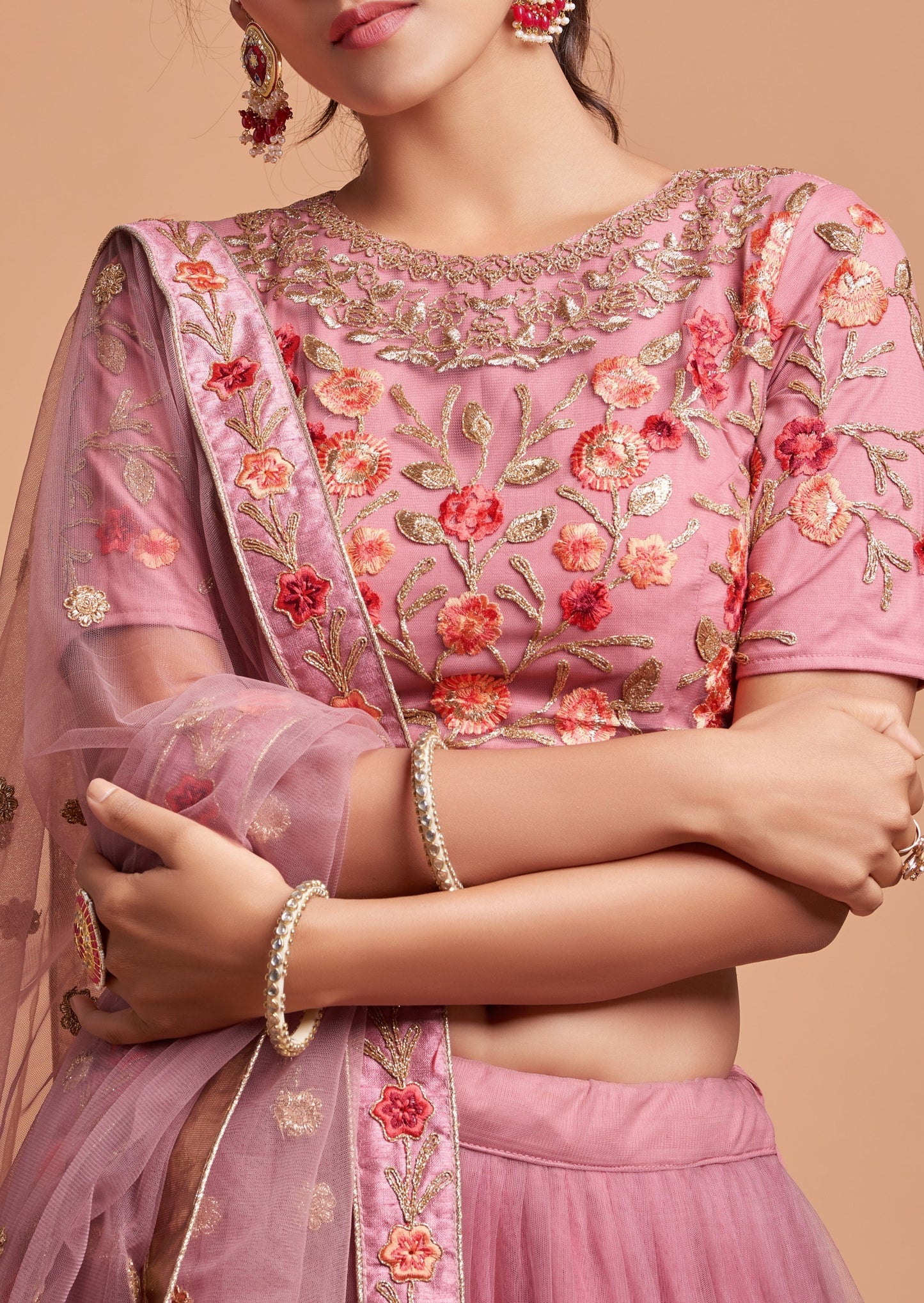 Blossom Pink Designer Lehenga