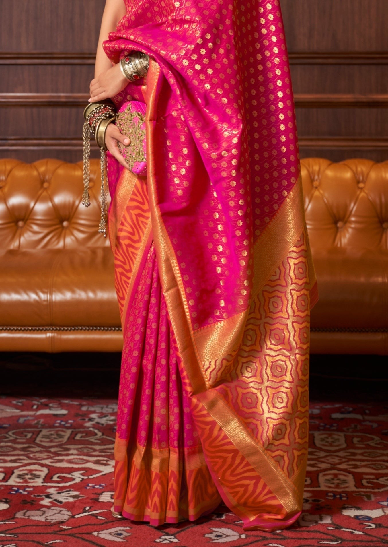 Kanjivaram Silk Handloom Saree pallu