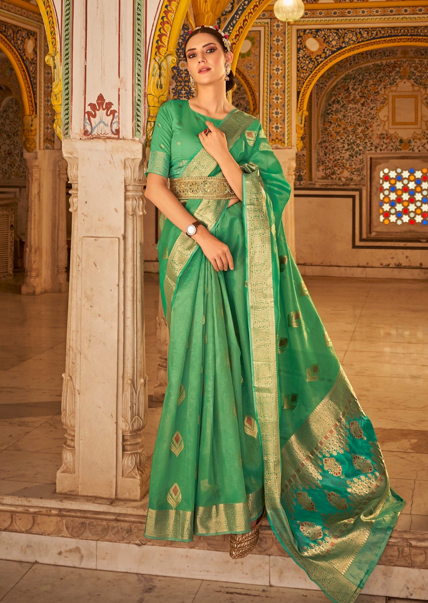Banarasi tissue silk handloom saree online shopping price for wedding india usa uk uae.