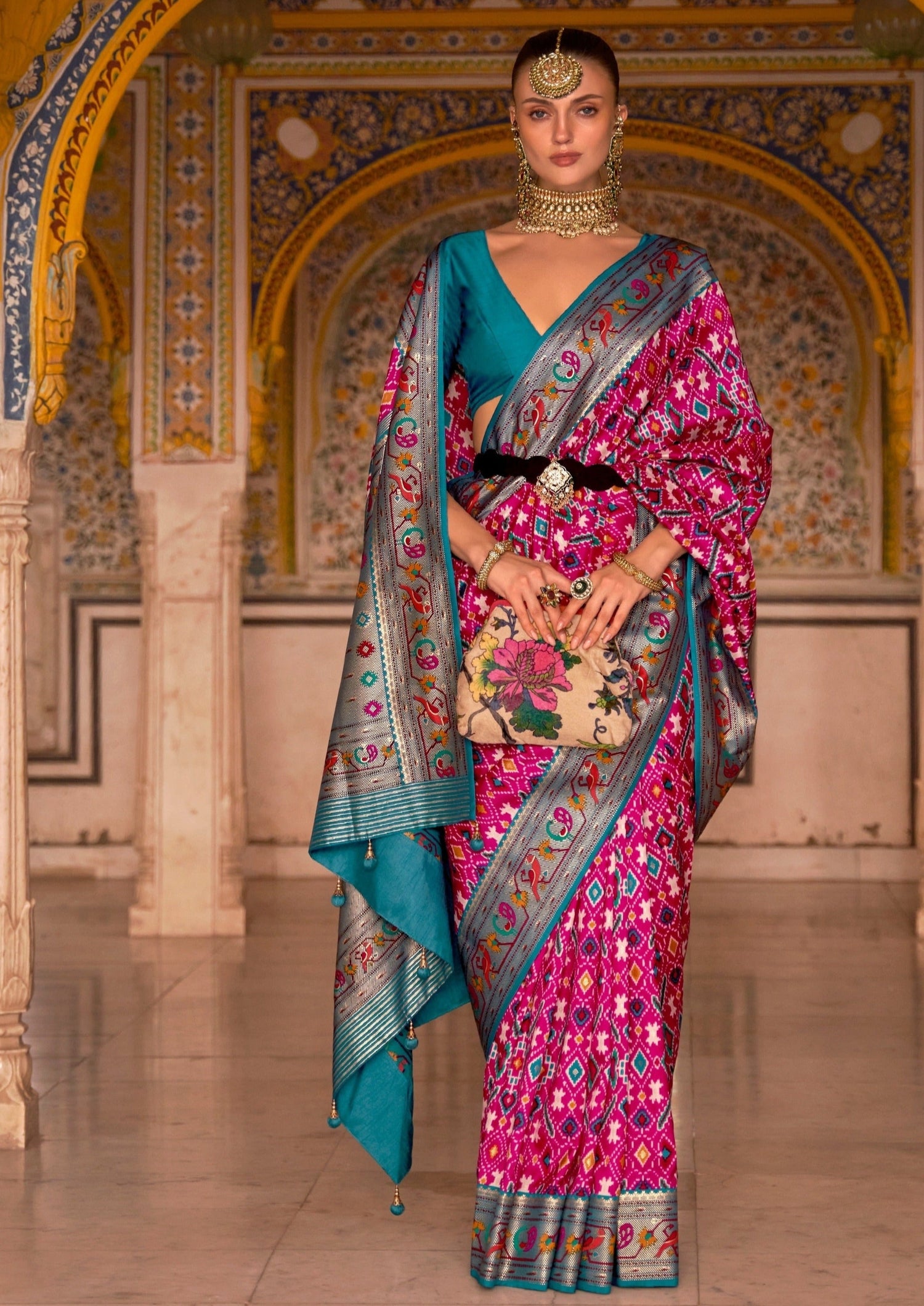 Patola paithani fusion silk sarees online india uk usa canada purchase.