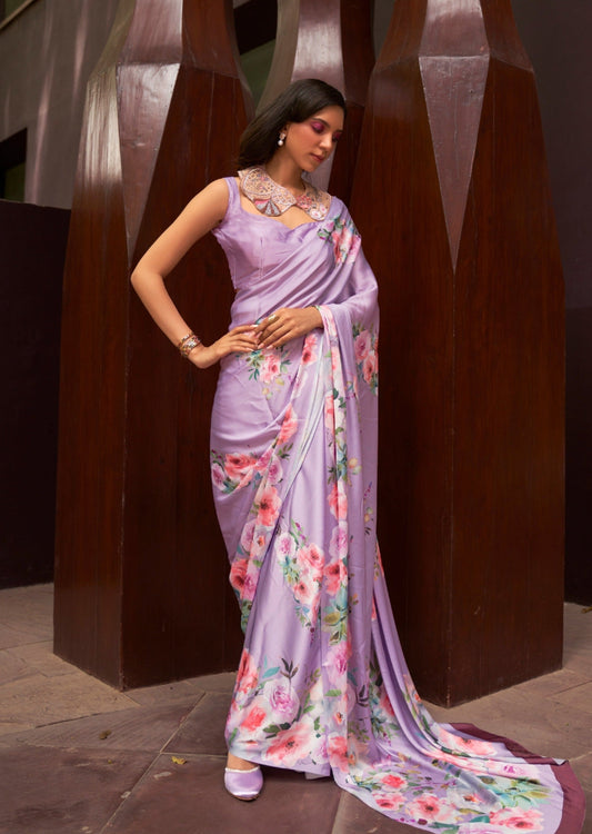 Satin saree blouse designs