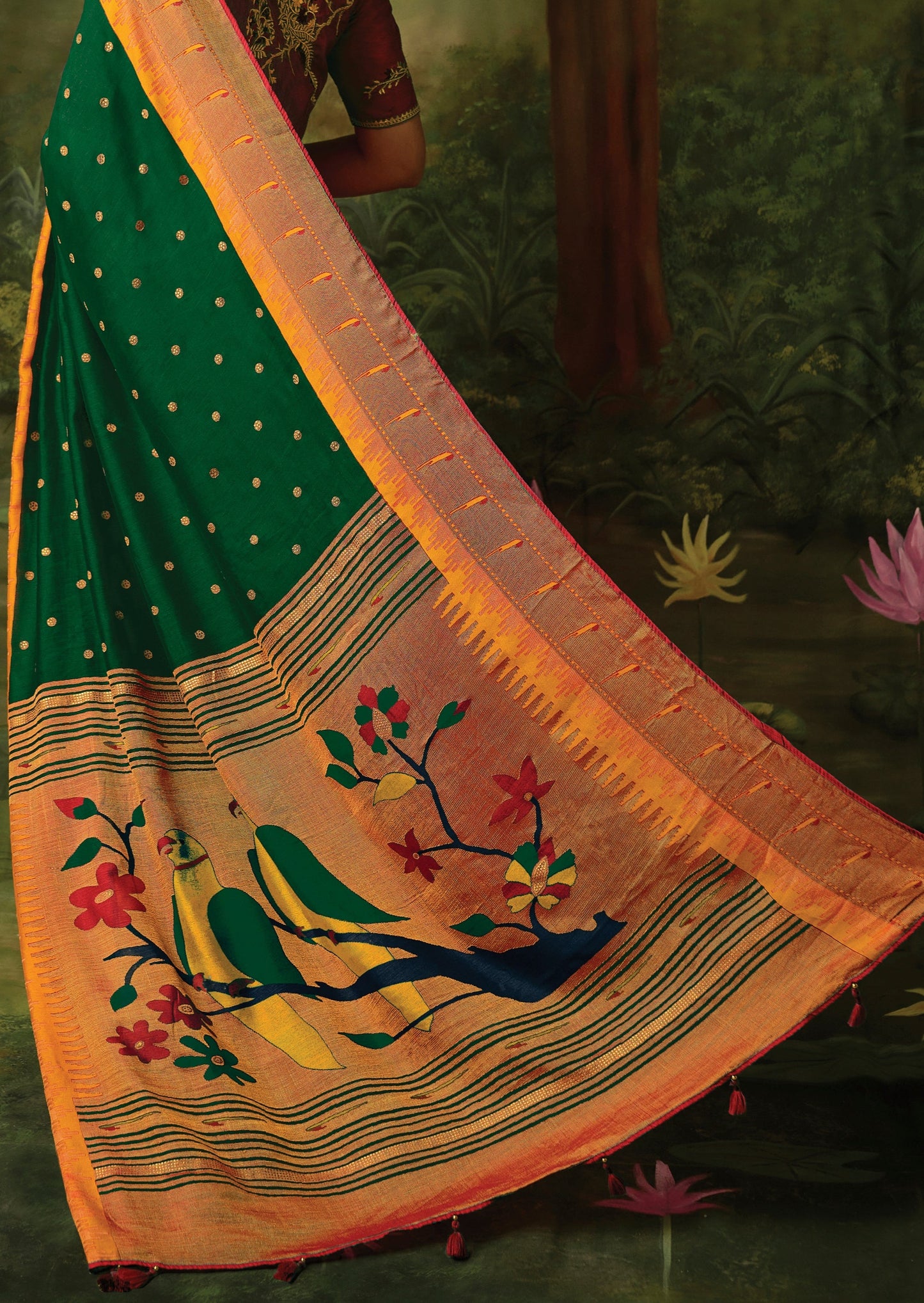 Brasso Silk saree pallu design