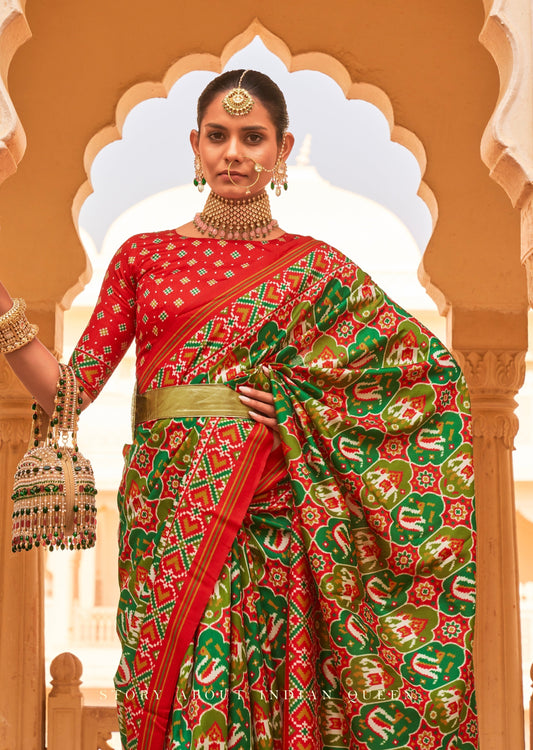 Green Patola Silk Saree